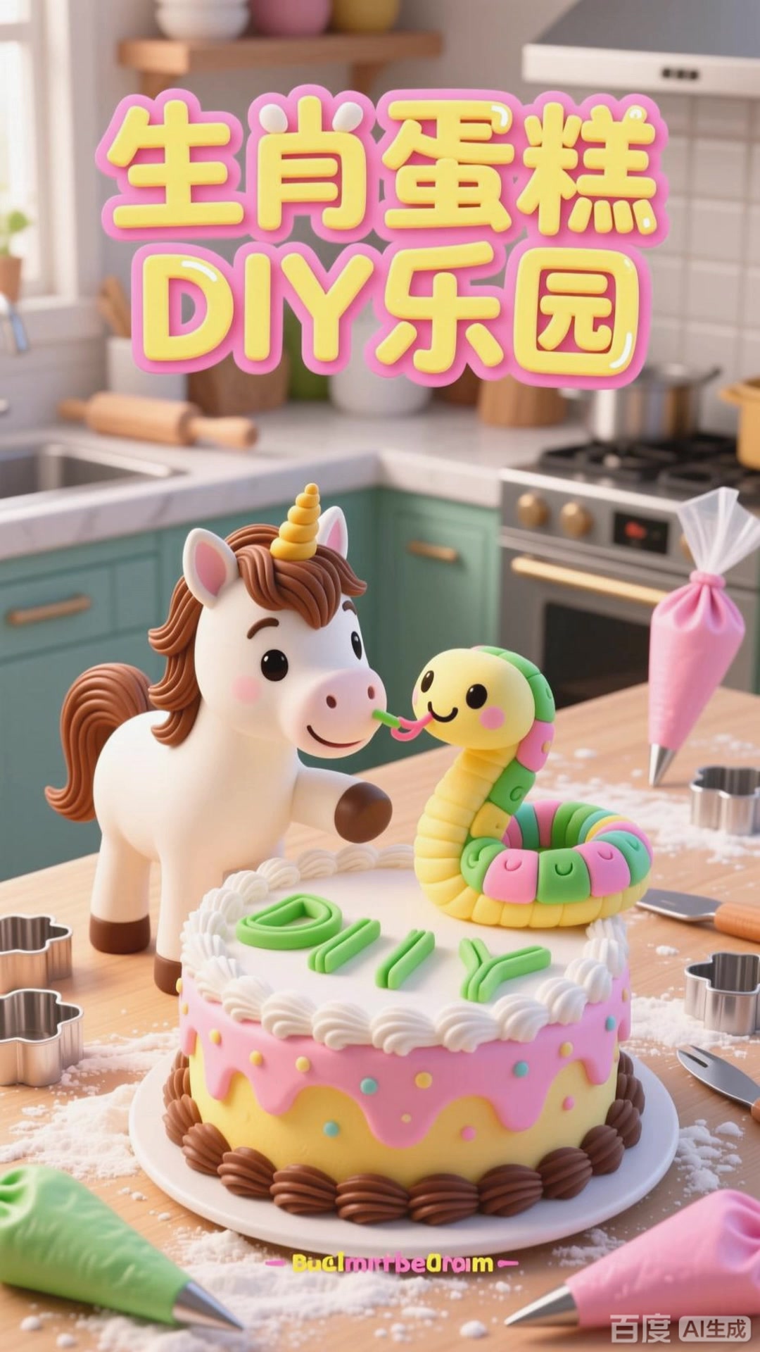 生肖小伙伴做蛋糕,装饰真精美～