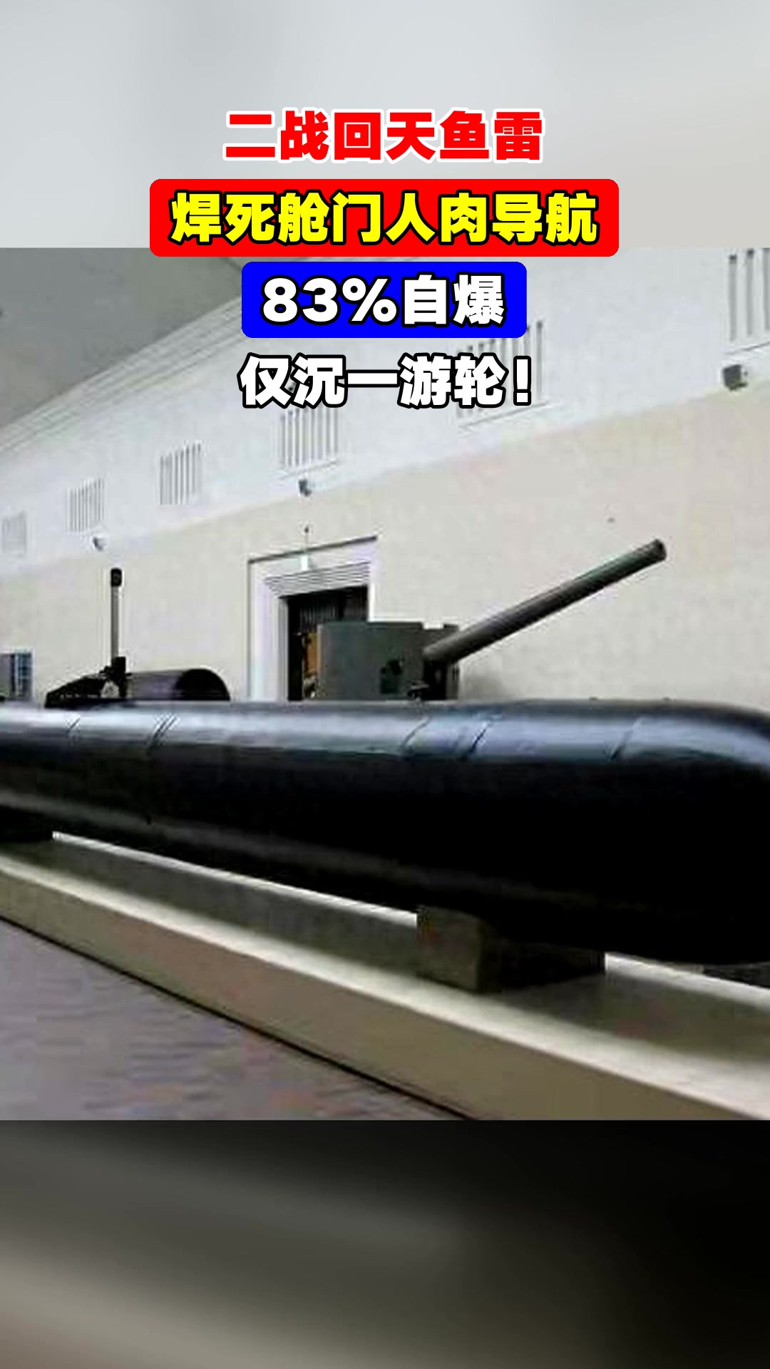 二战回天鱼雷,焊死舱门人肉导航,83%自爆,仅沉一游轮!