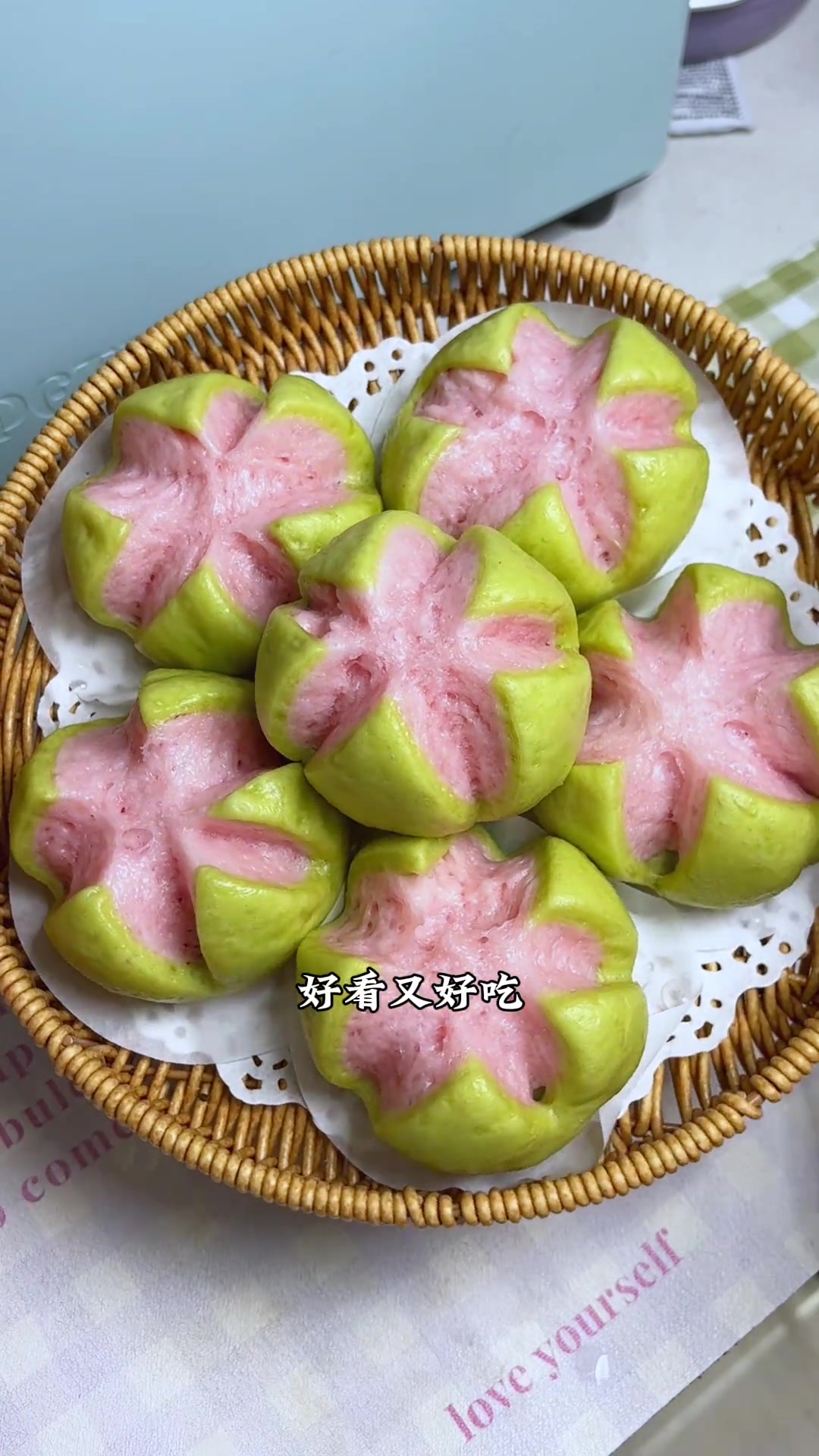 荷花馒头,自己做的发酵主食,好看好吃又养胃