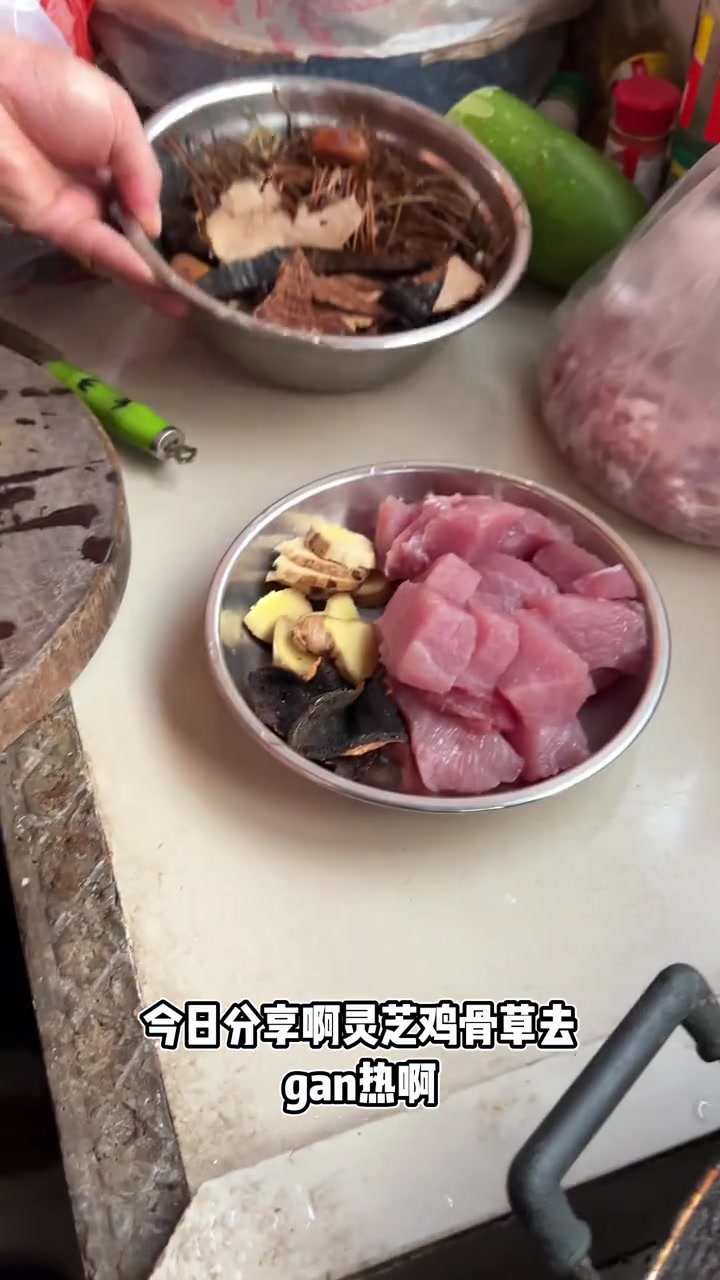 健哥自创鸡骨草煲灵芝汤,健康煲汤
