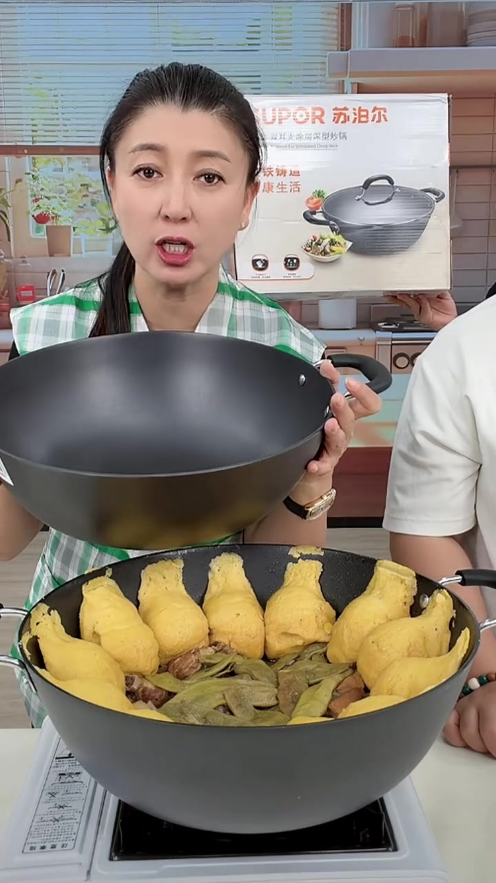 苏泊尔双耳铸铁锅，36厘米大口径，无涂层不粘锅不生锈