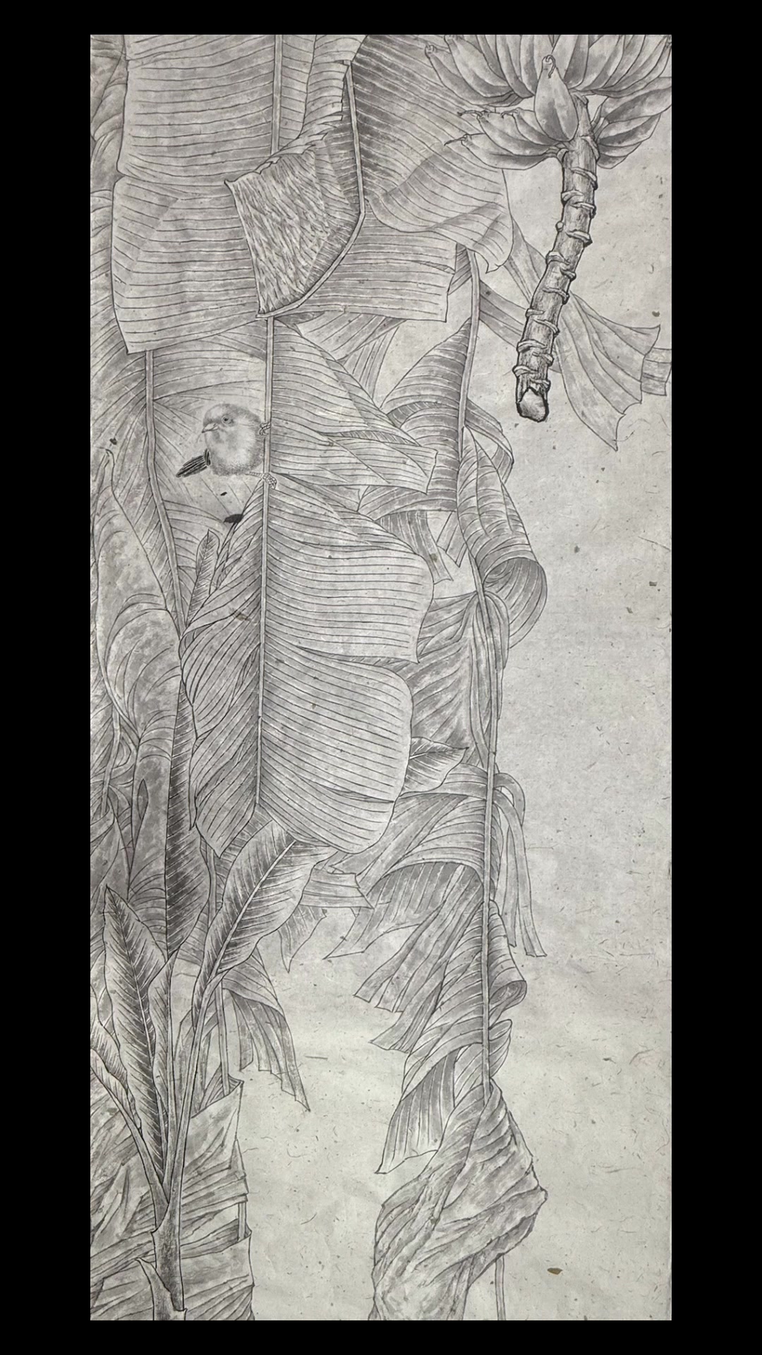 唐策力工笔花鸟画欣赏:生生不息  60 cm x180 cm纸本2025年