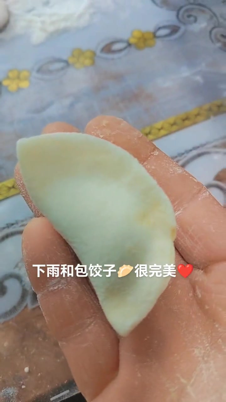下雨天在家包饺子