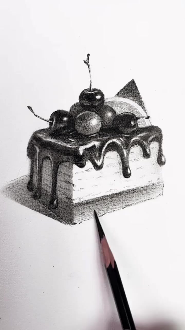 素描小蛋糕详细绘画视频教程