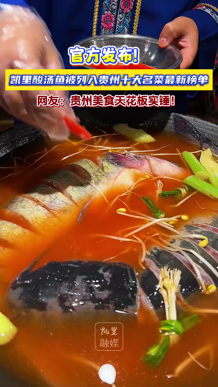 官方发布!凯里酸汤鱼被列入贵州十大名菜最新榜单