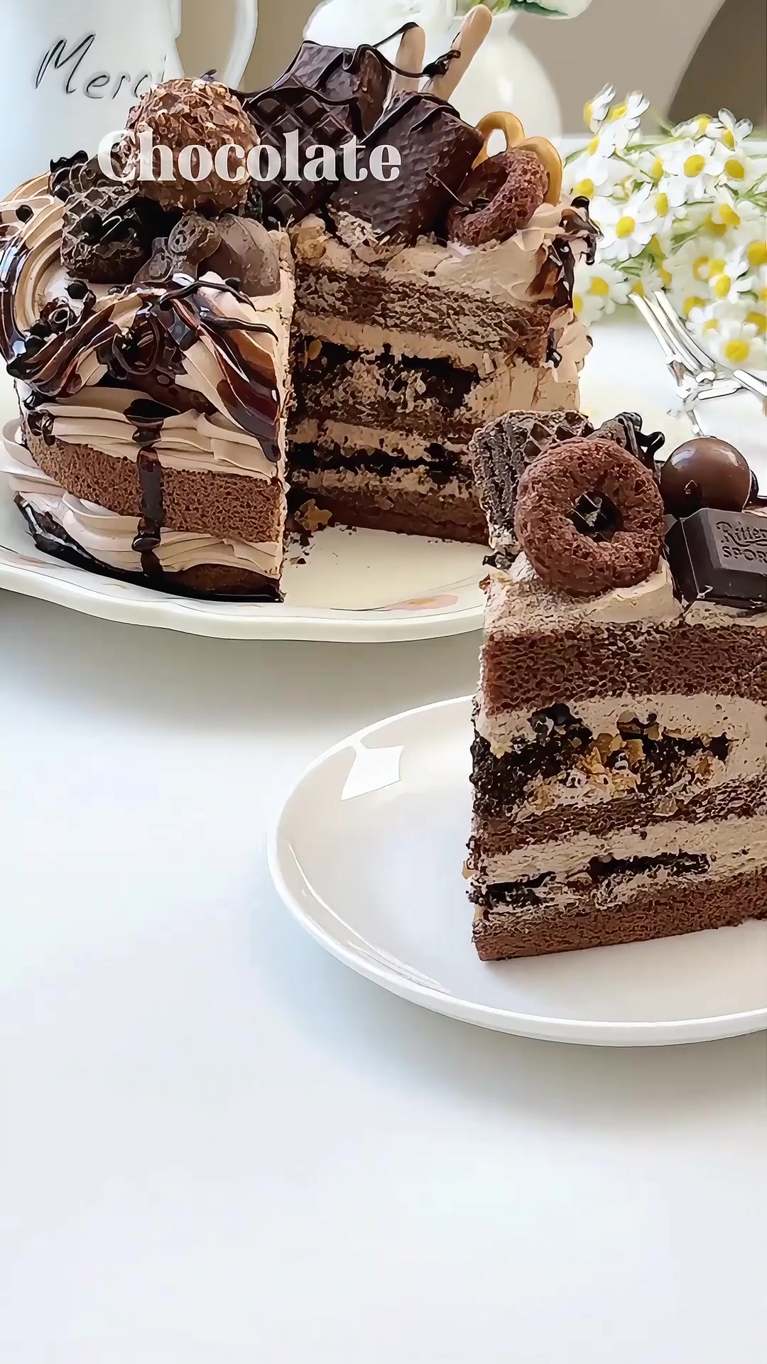 免抹面巧克力裸蛋糕,简单好吃超浓郁