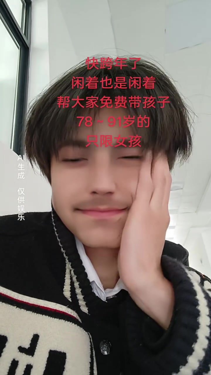 快跨年了 闲着也是闲着 帮大家免费带孩子只限78～91岁的女孩