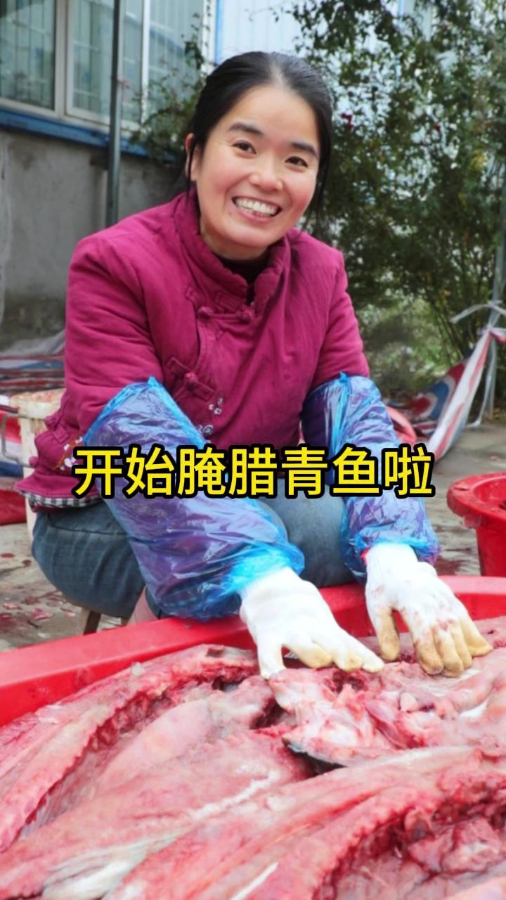 开始腌腊青鱼啦