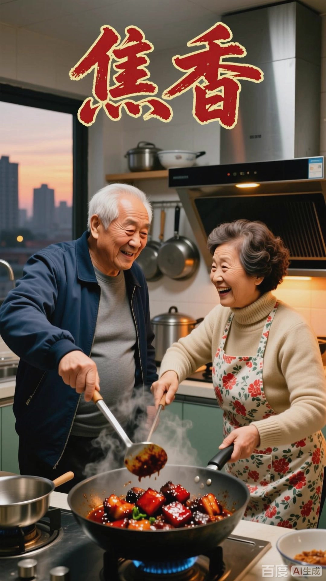 民间喜剧：老两口抢做饭炒糊菜