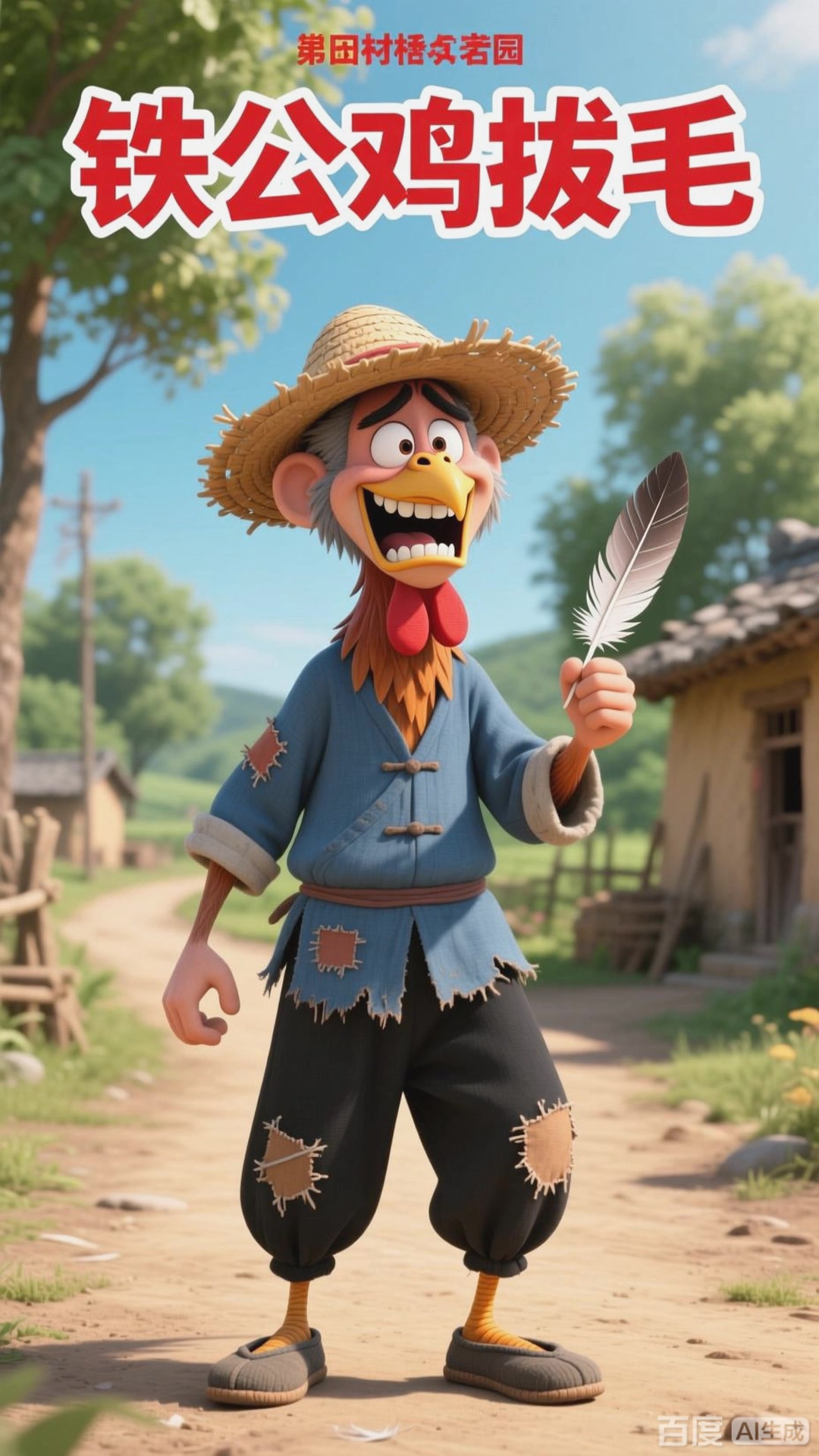 民间喜剧:铁公鸡拔毛疼叫唤被笑