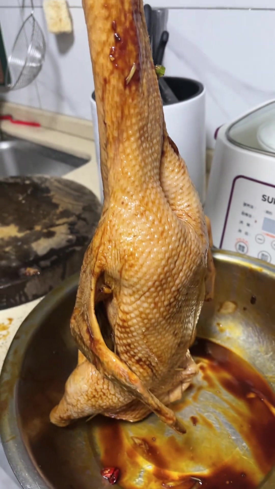 “翻车”家庭版烤鸭,烤鸭香就香,点焦,焦起来脆脆的,味道怪怪