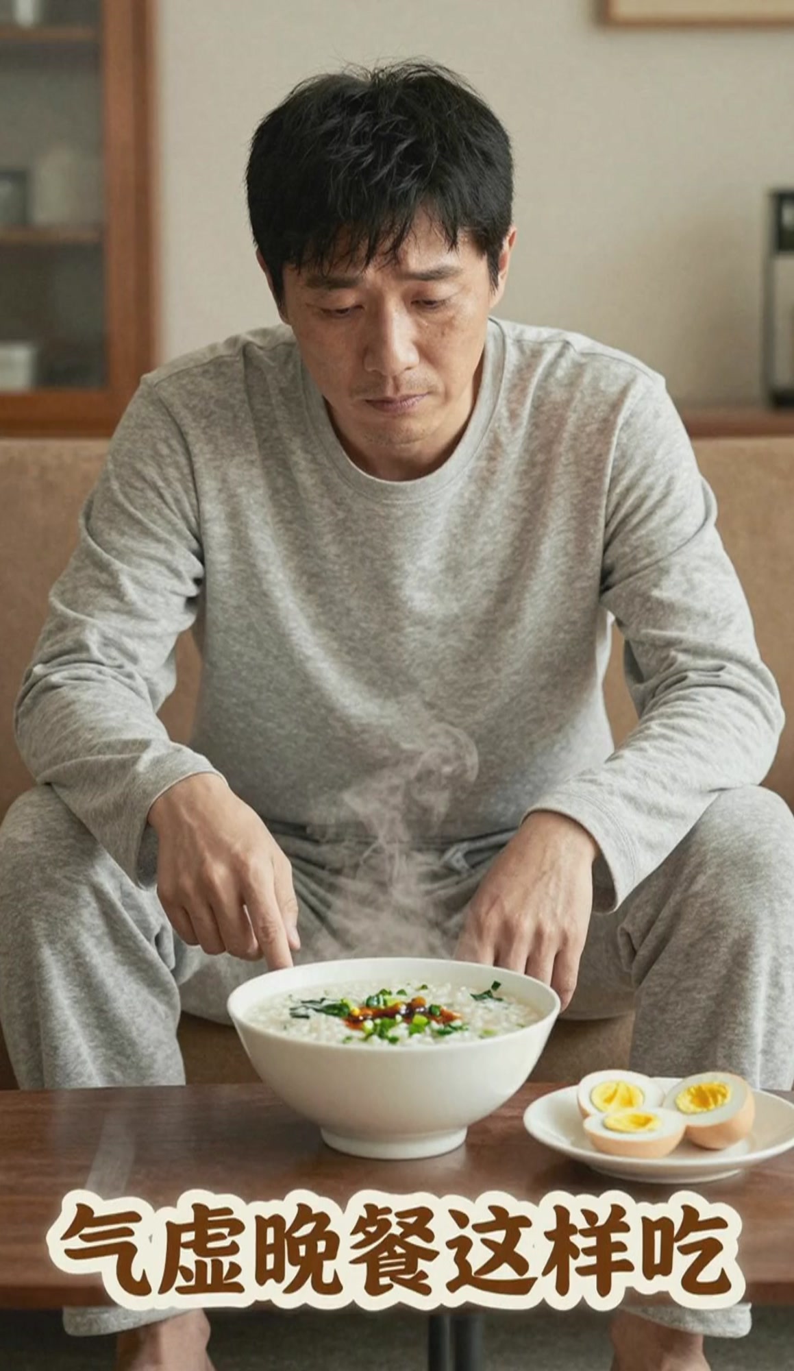 气虚体质的晚餐,蔬菜粥 + 鸡蛋,补气好消化