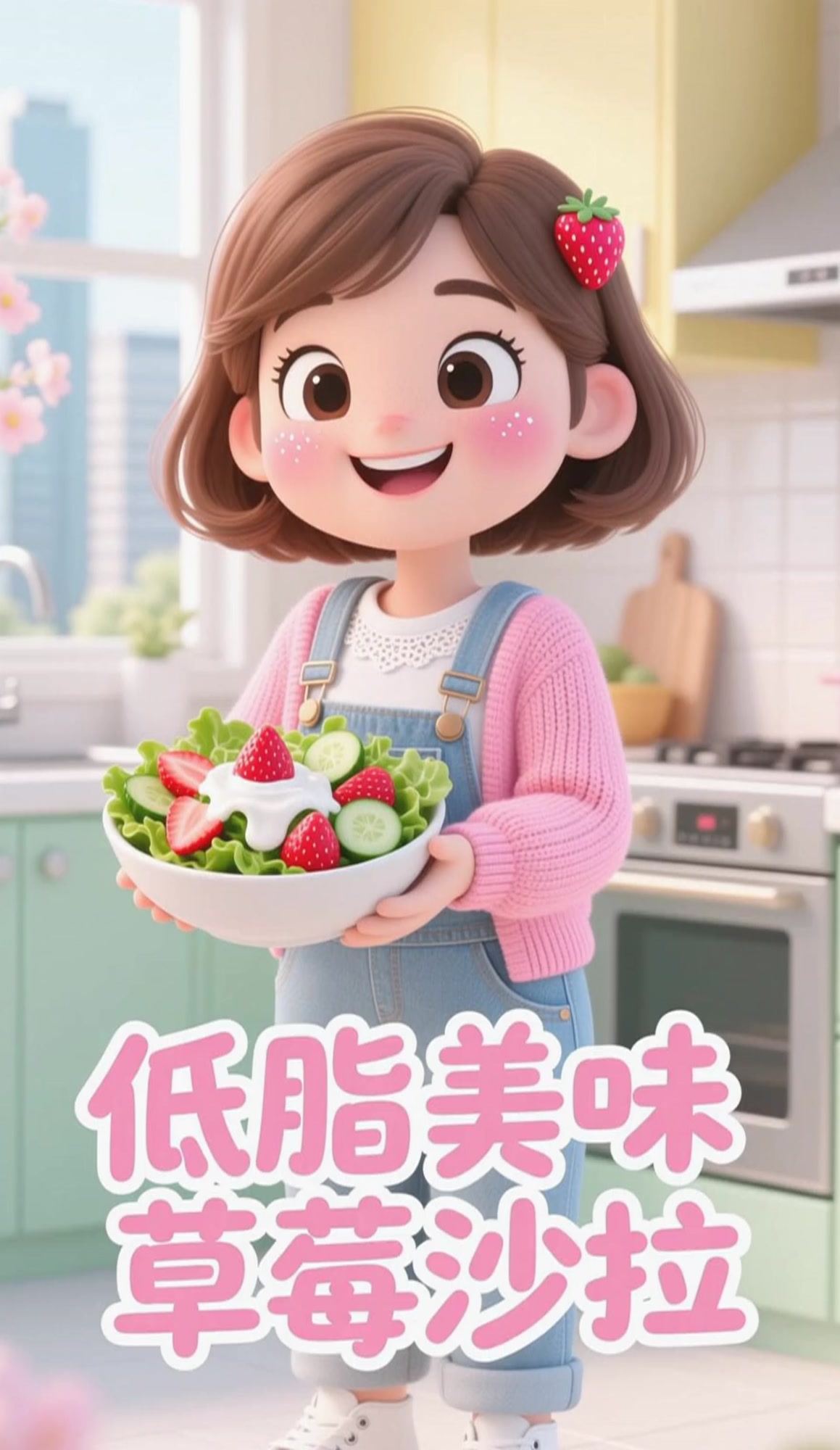 草莓的花样吃法,做成沙拉,低脂又美味