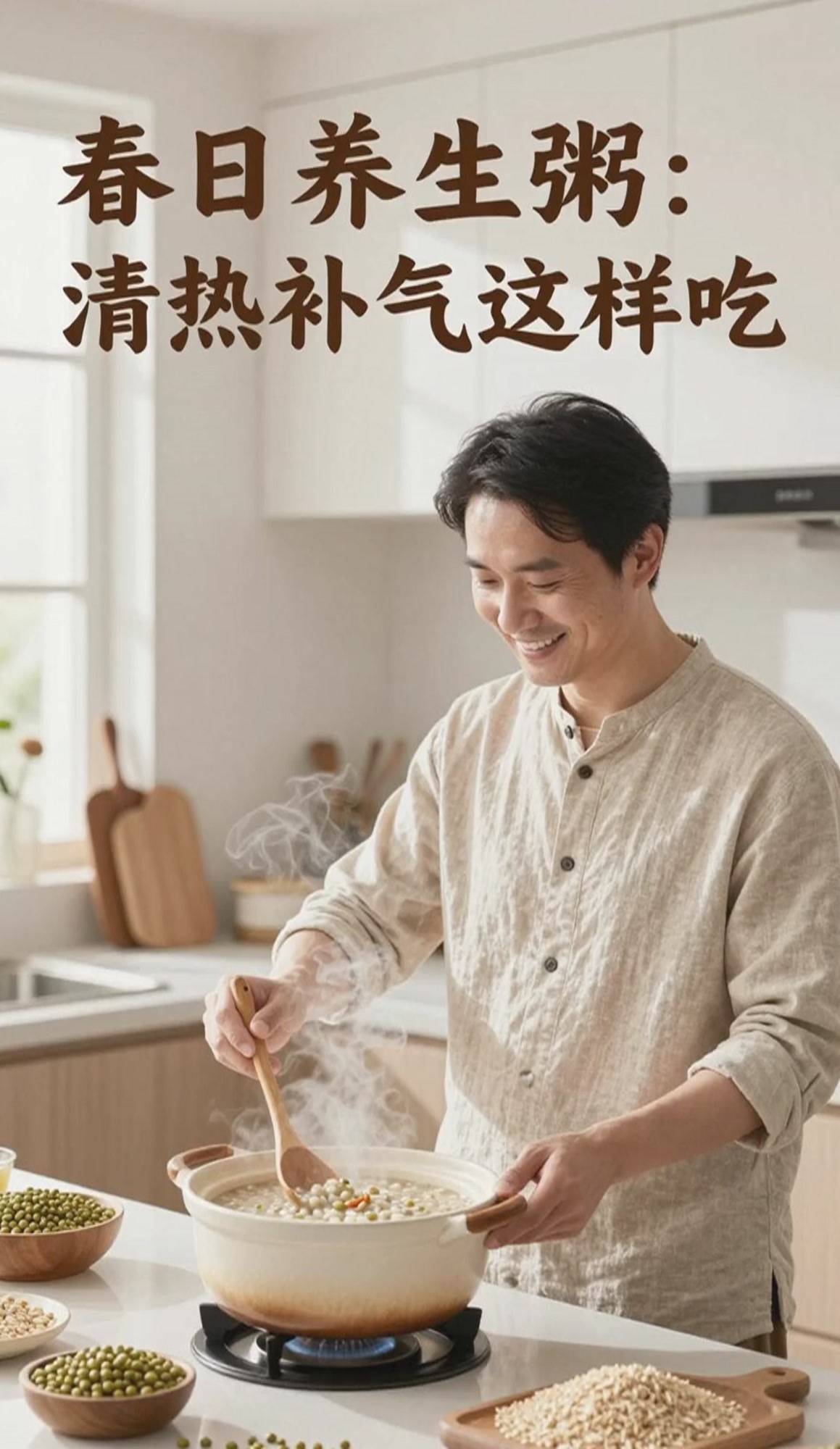 补气健脾的粥品,燕麦绿豆粥,清热又补气
