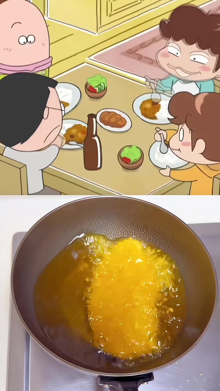 花妈家今天吃咖喱饭和炸猪排