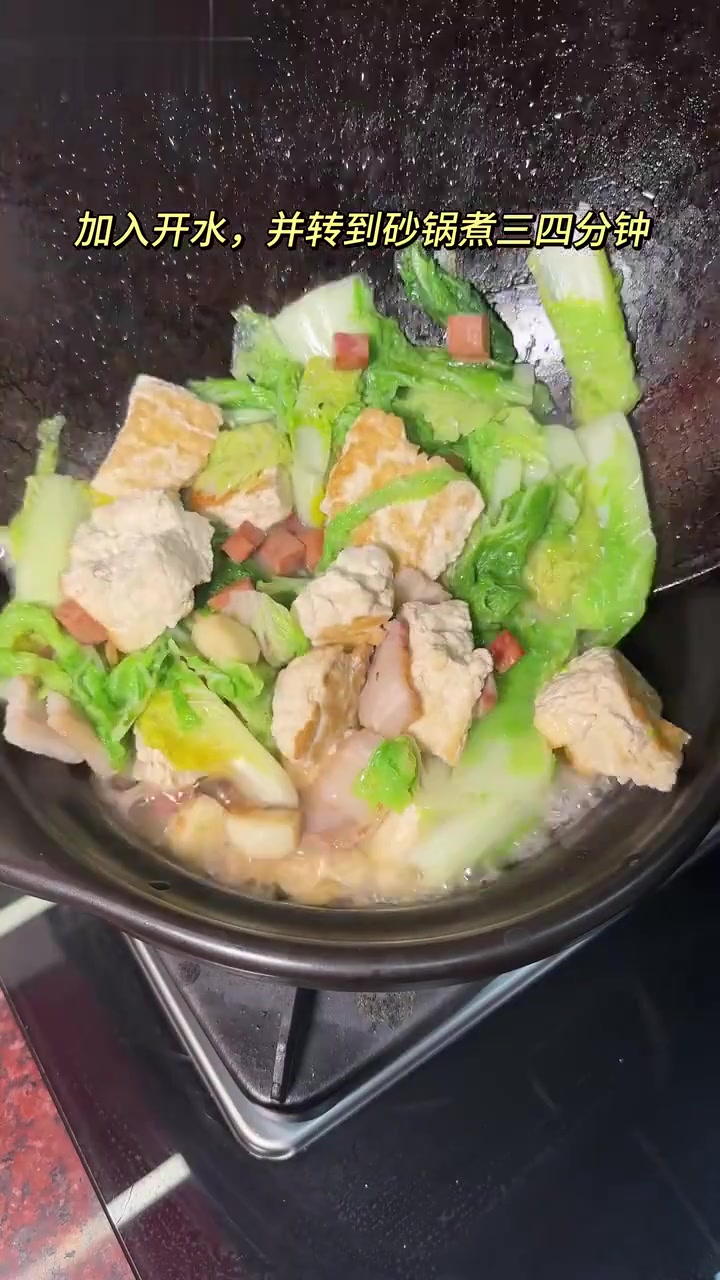 小孩爱吃的家常下饭菜,白菜豆腐煲鲜香又下饭
