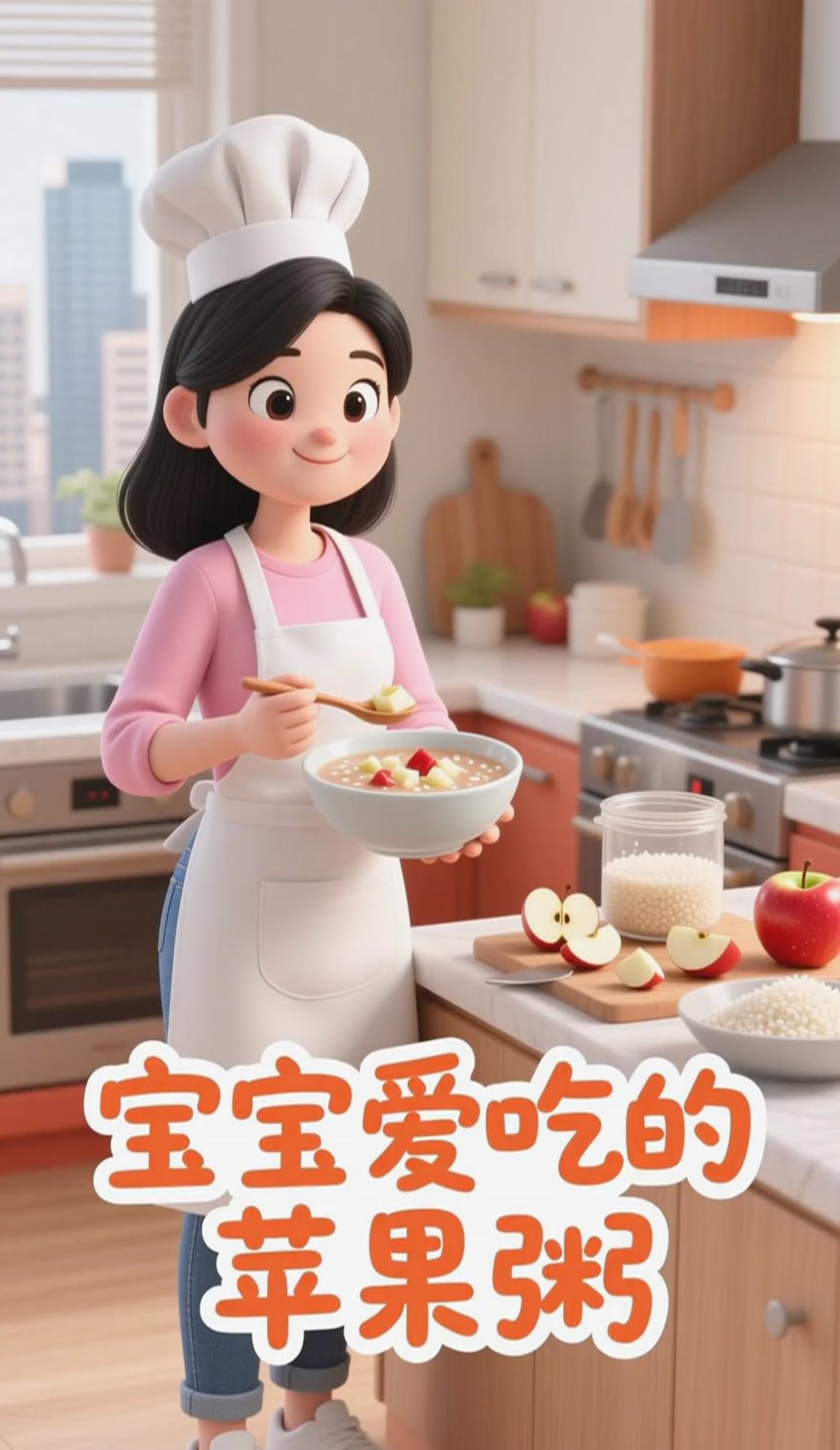 宝宝辅食粥!苹果粥,香甜软糯超爱吃