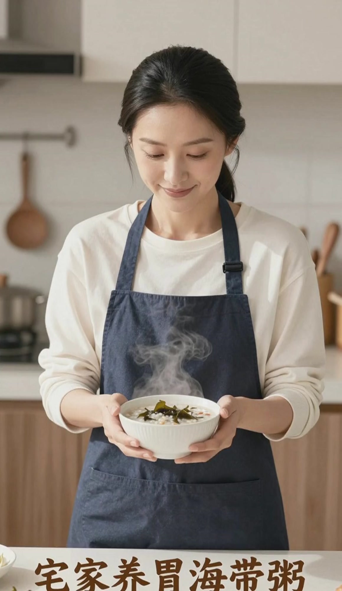 宅家做的养生海带粥，清淡鲜美，养胃又营养超合适