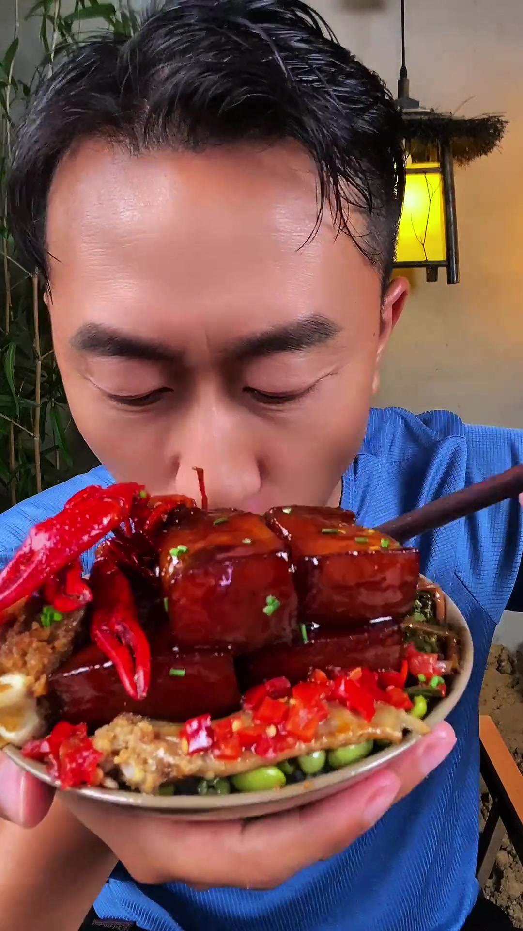 干饭啦!农村家常菜:红烧肉粉蒸鸡香辣龙虾马齿苋,清脆可口入口即化肥而不腻