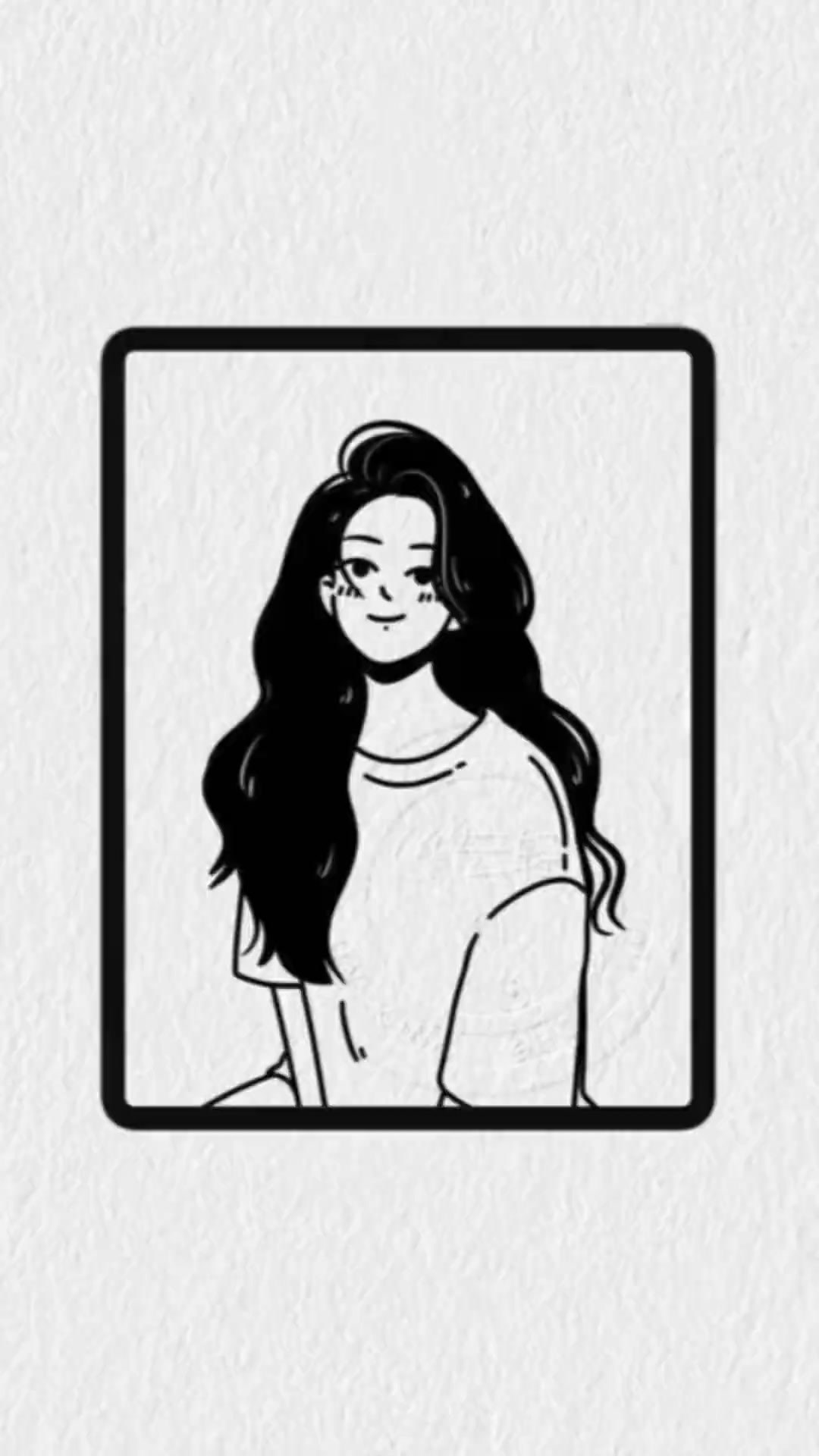 手绘黑白头像女生头像这样画也太好看了趴