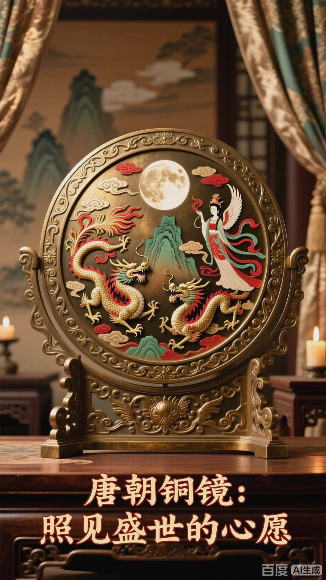 唐代铜镜,背面的花纹有什么寓意