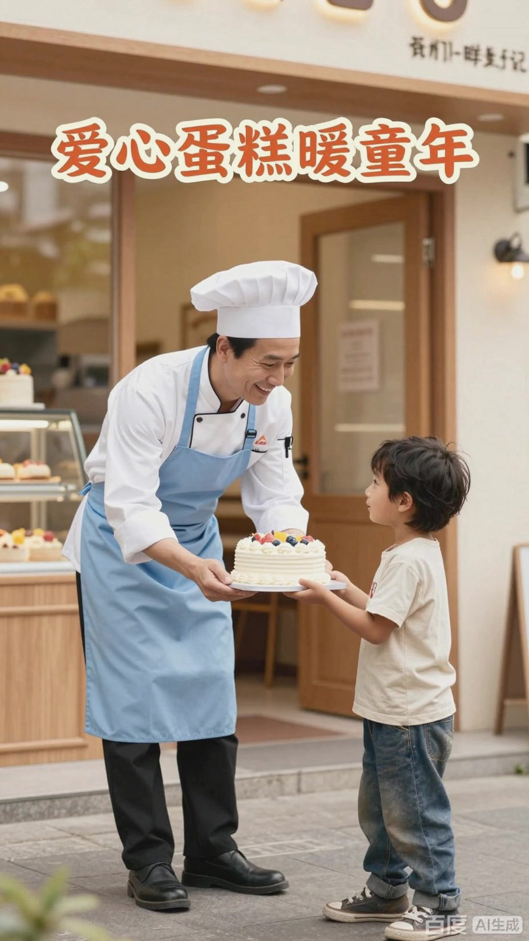 诚信蛋糕店老板公益送蛋糕,关爱贫困儿童,终开蛋糕连锁