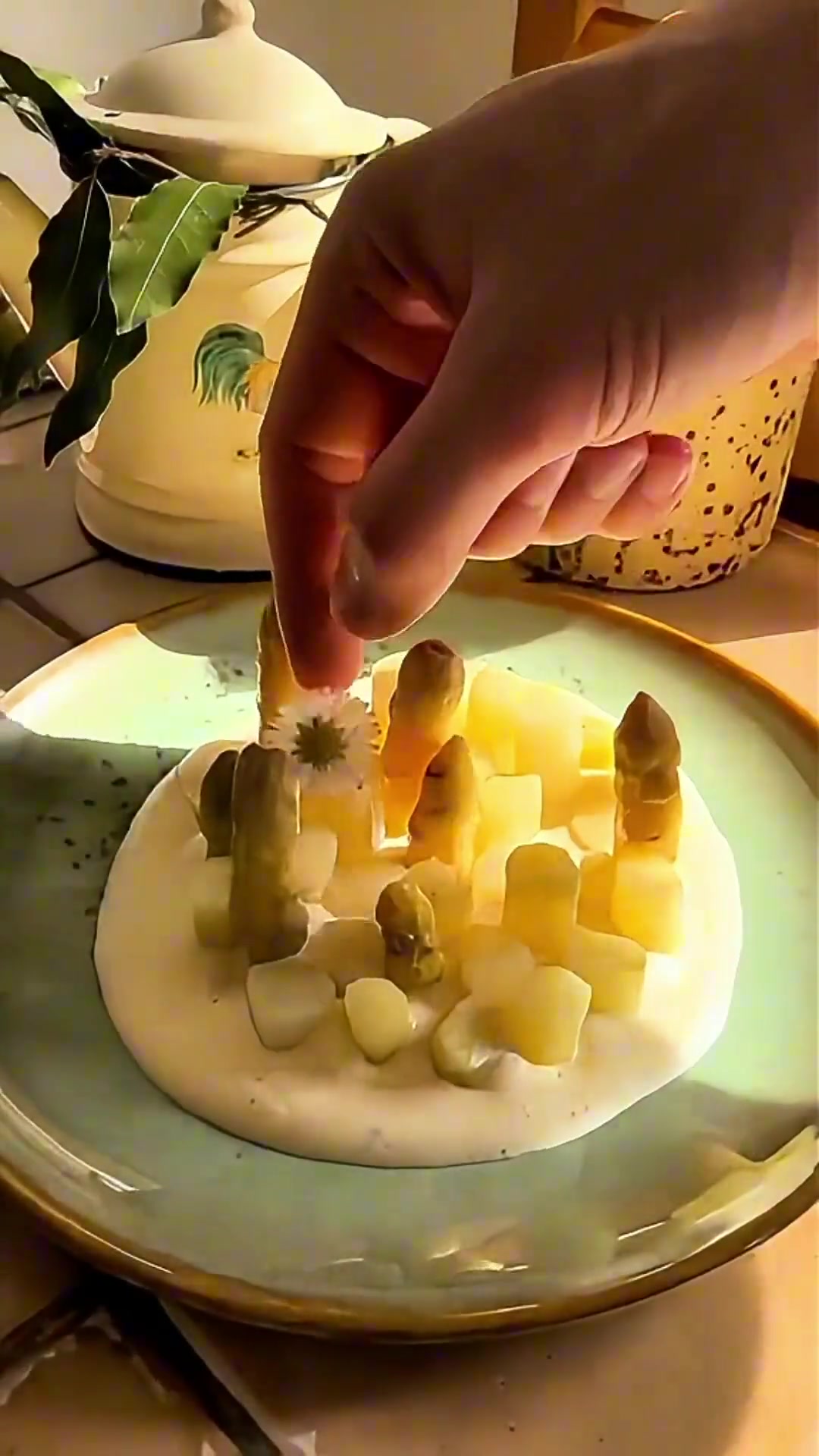 白芦笋沙拉的制作过程