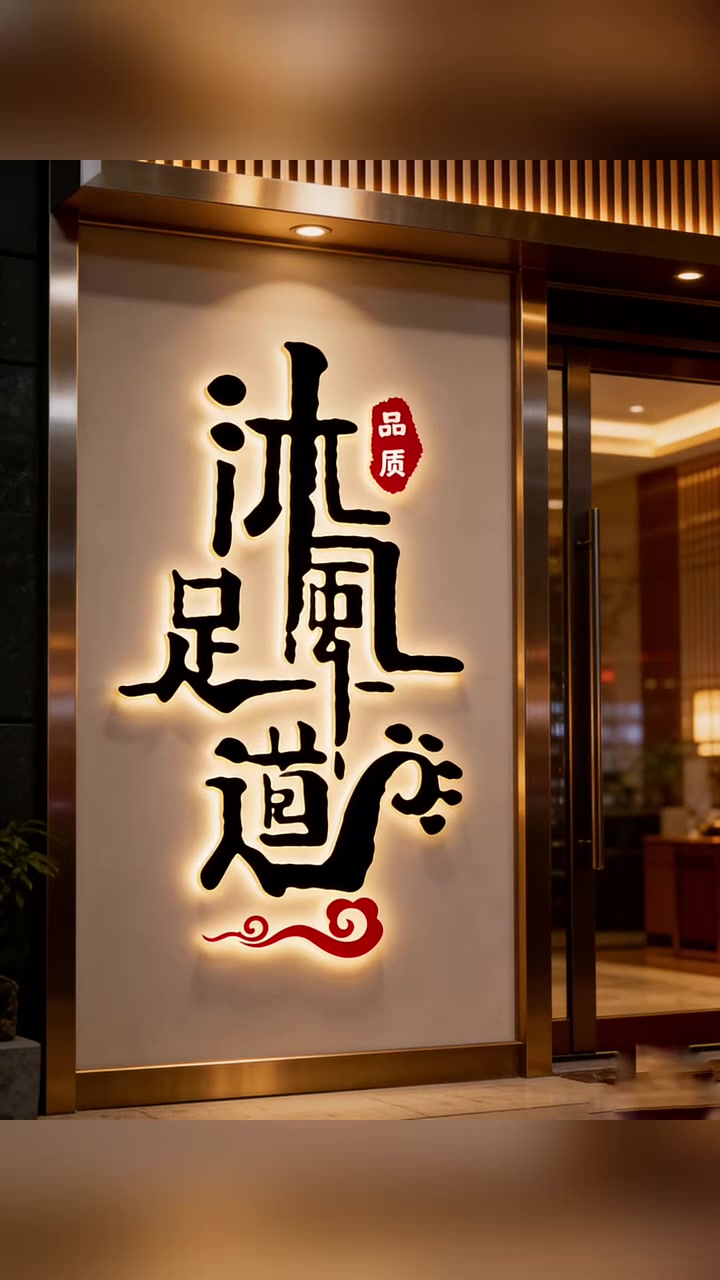 足道足浴门头效果图设计,足道足浴招牌设计,足道足浴logo设计 足道足浴门头效果图设计 足