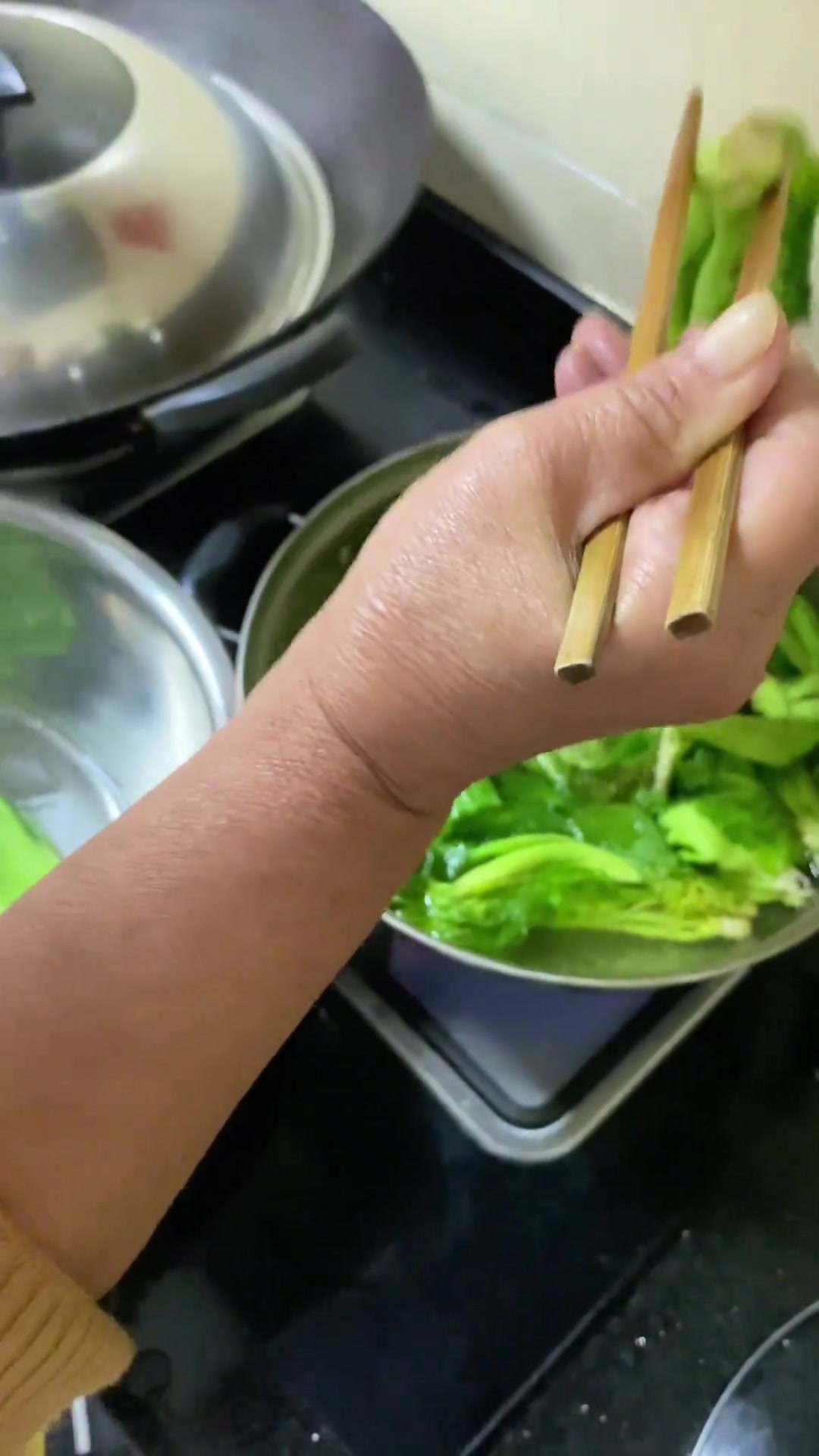 妈妈种的潮州大菜,婆婆做的碌菜金黄蜡色很好吃