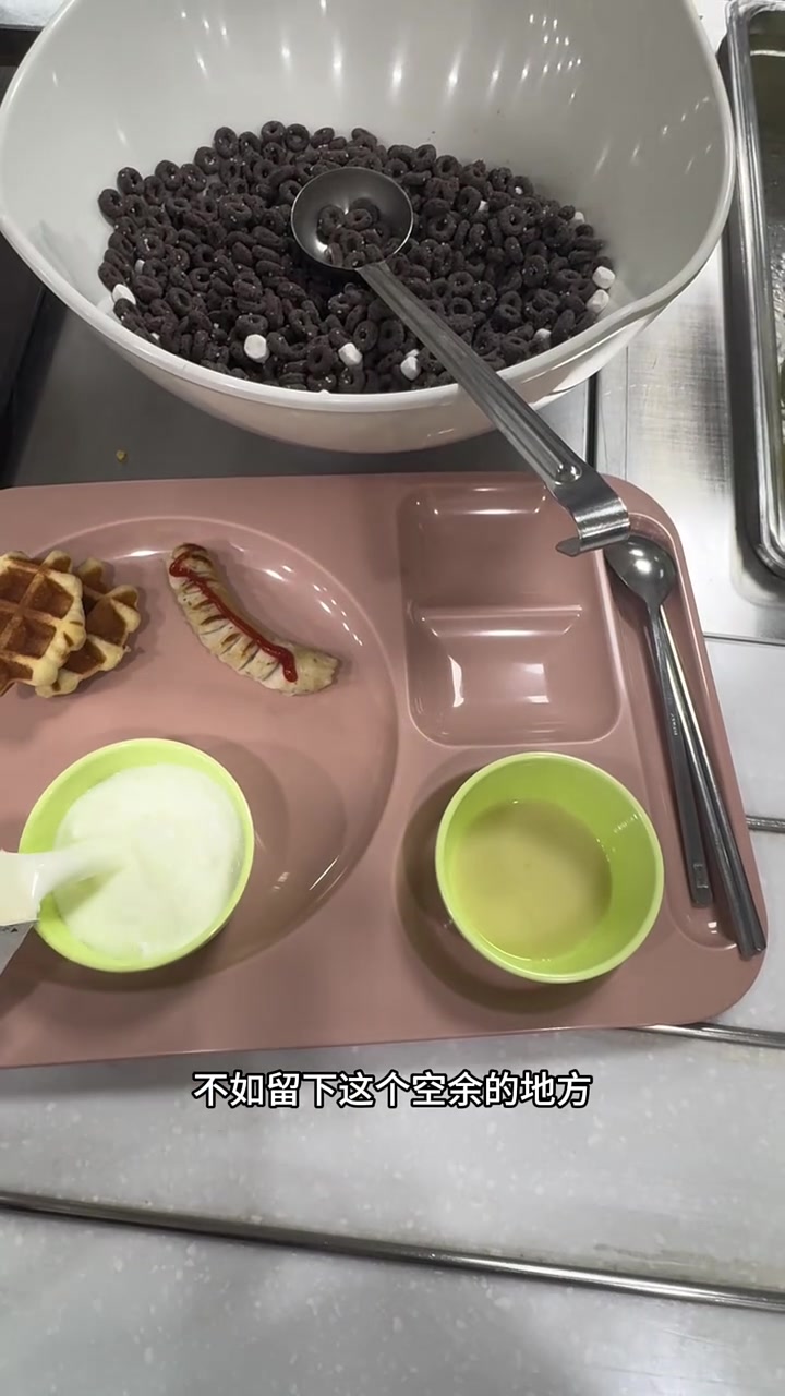 韩国大学食堂华夫饼早餐又来了
