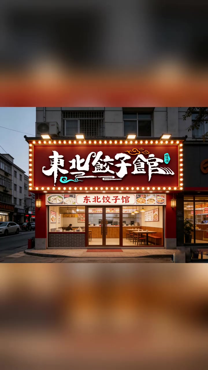 饺子馆门头效果图设计，饺子馆招牌设计，饺子馆logo设计 饺子馆门头效果图设计 饺子馆招牌