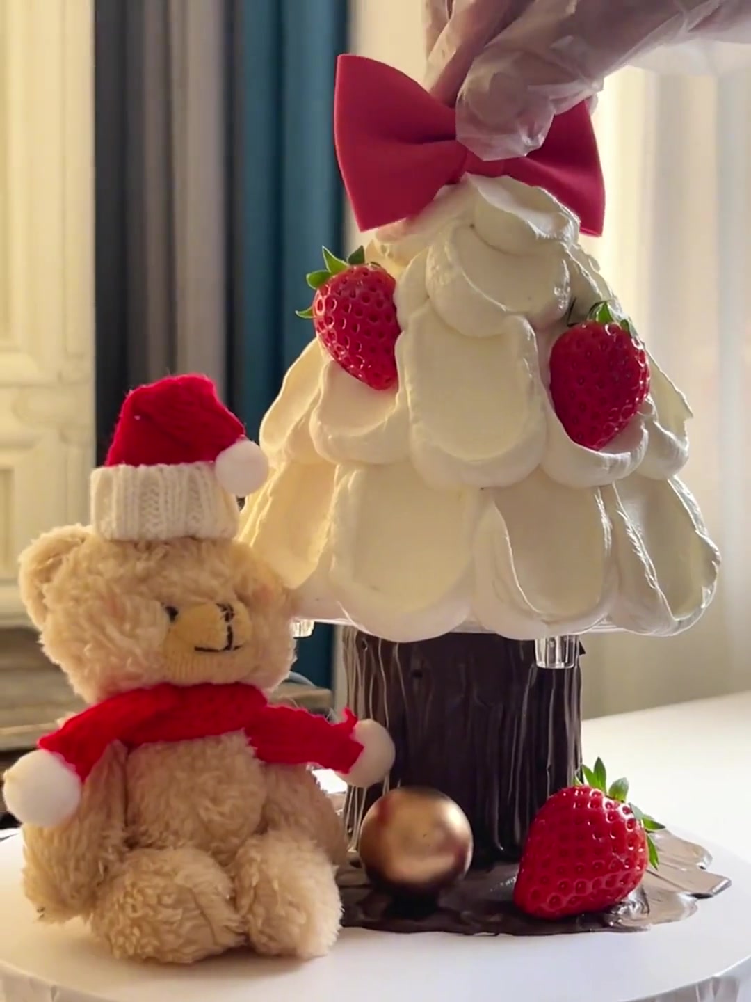 可爱小熊圣诞树蛋糕制作教程分享