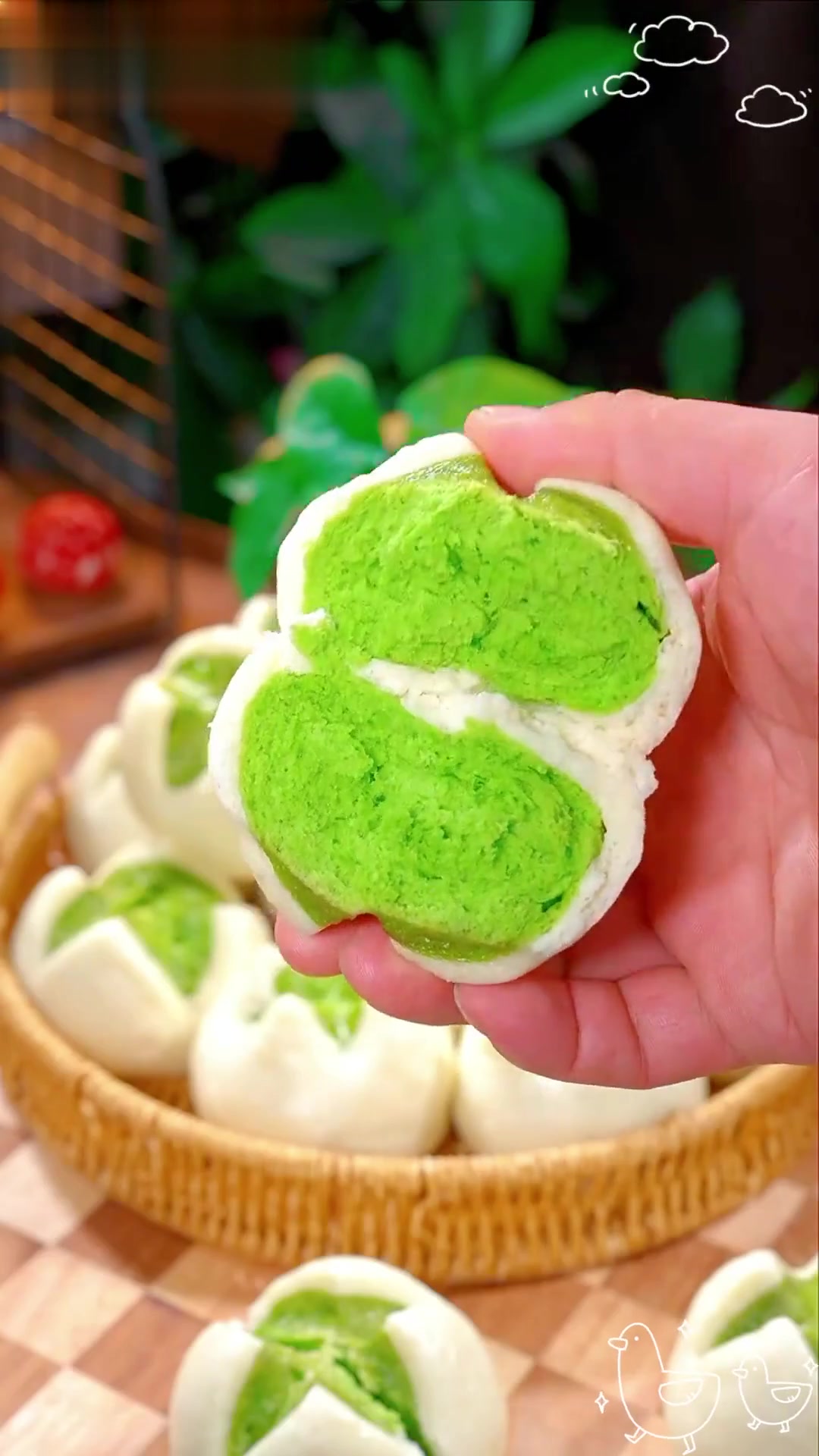 菠菜开花馒头蓬松暄软，好看又好吃