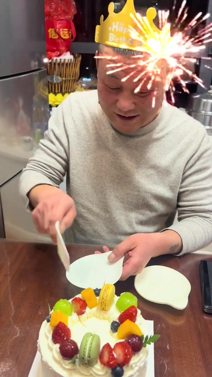 老公生日快乐,附简易生日蛋糕DIY