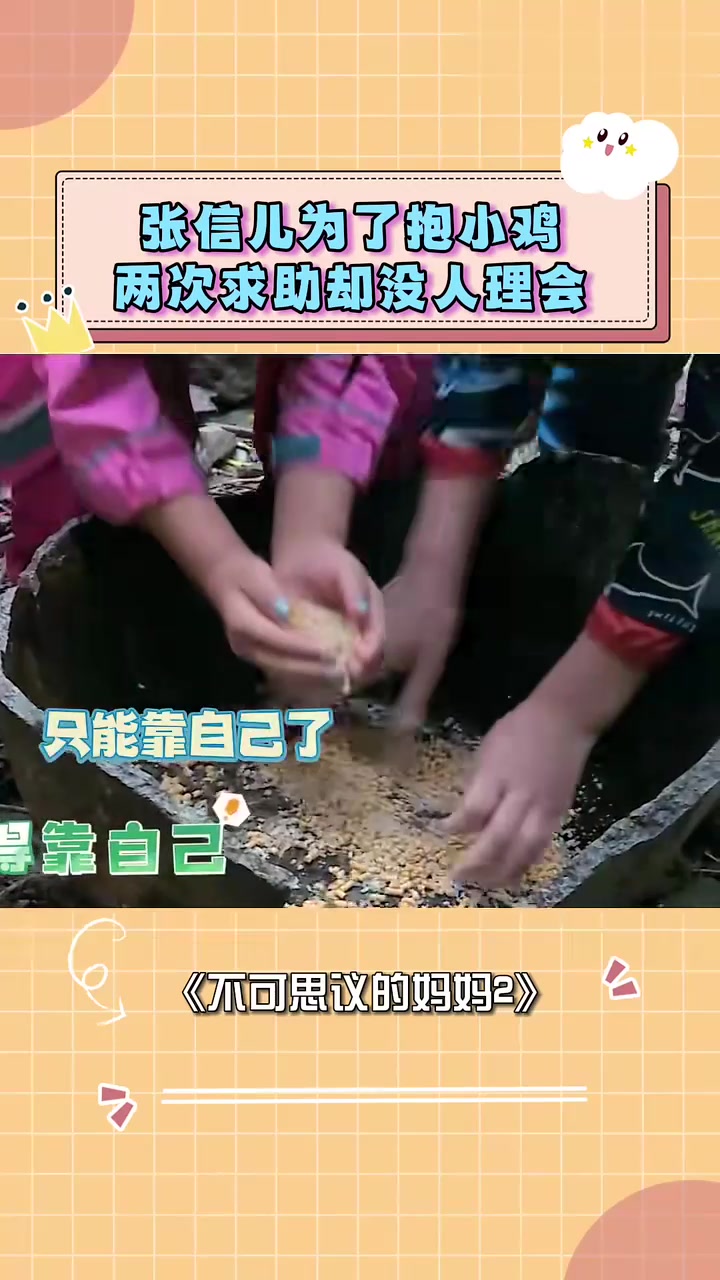 张信儿为了抱小鸡，两次求助却没人理会