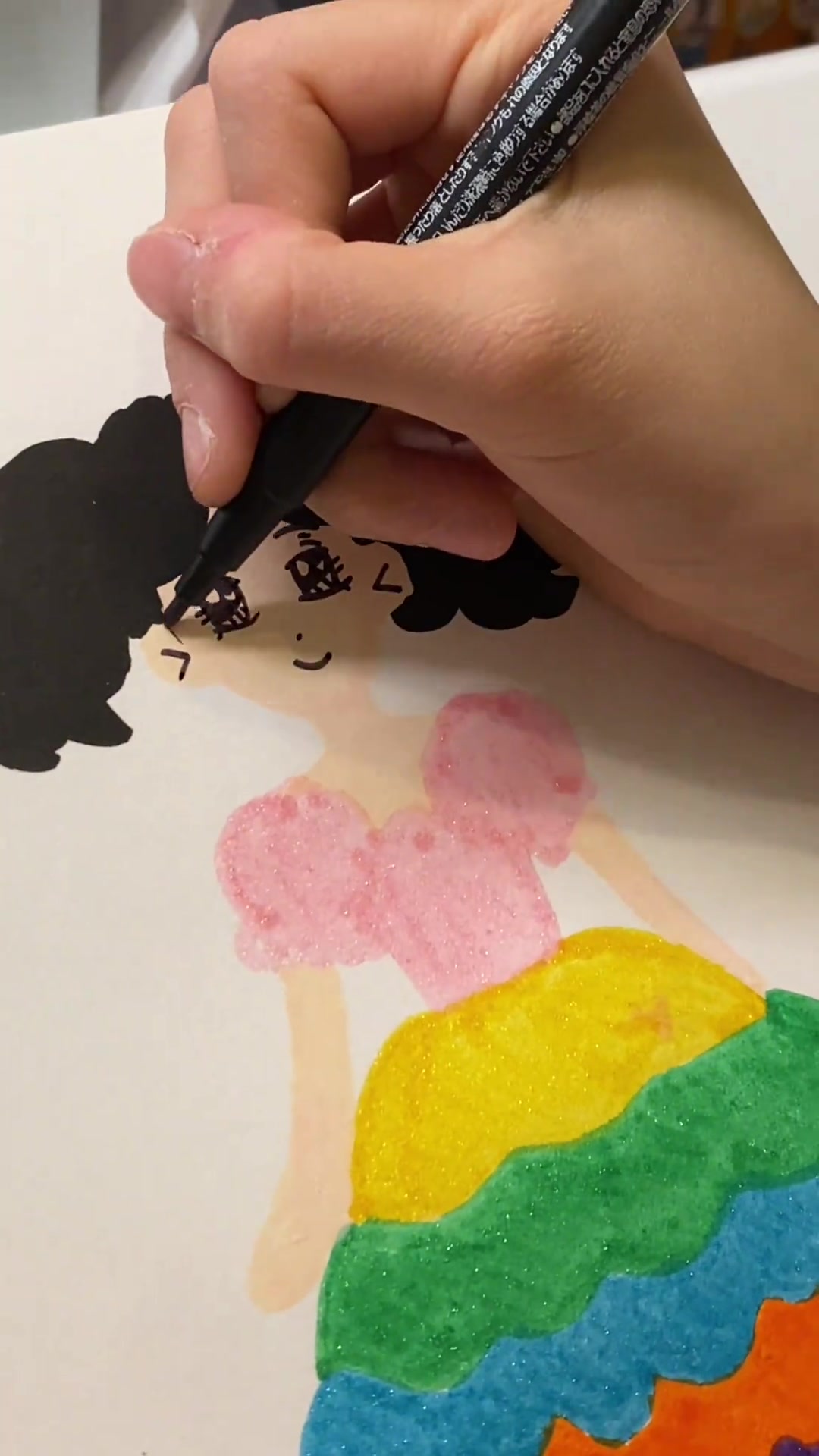 女孩简笔画 闪亮女孩的简笔画