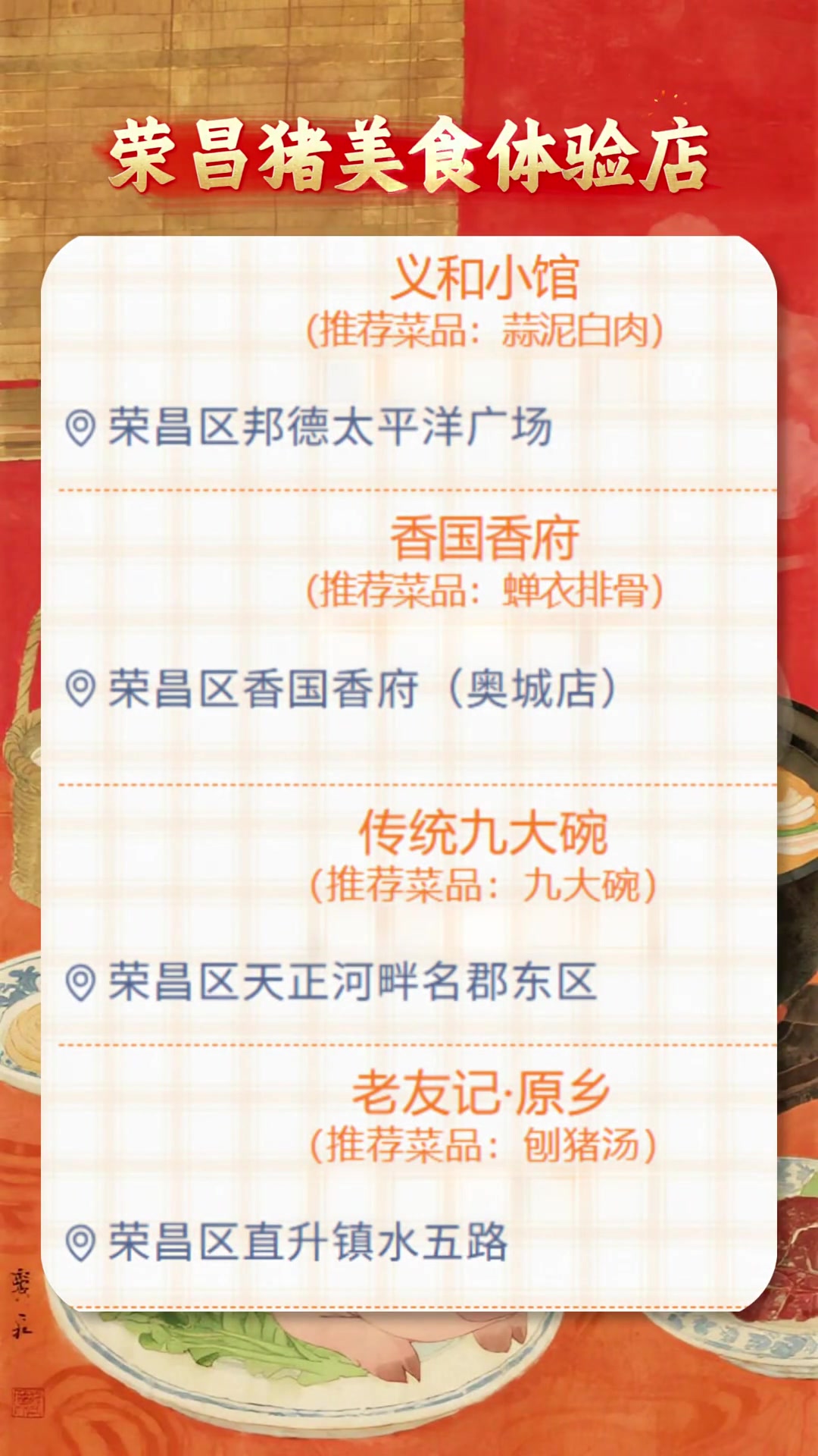 荣昌刨猪汤美食地图新鲜出炉!