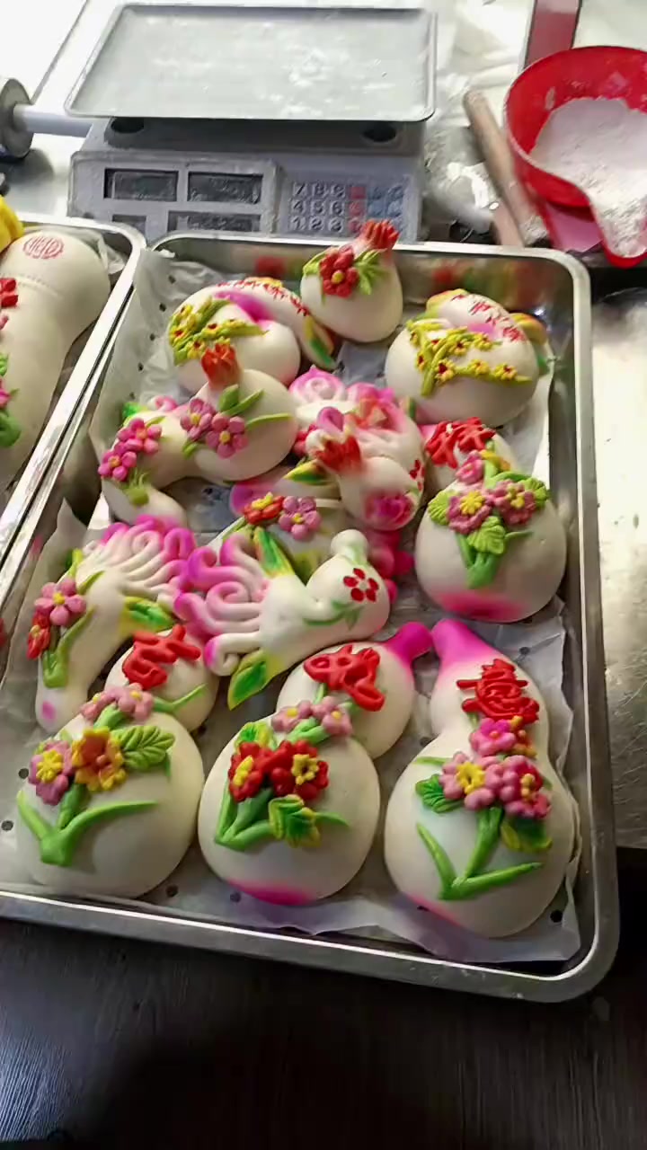 花样馒头中式蛋糕，花饽饽太绝了！
