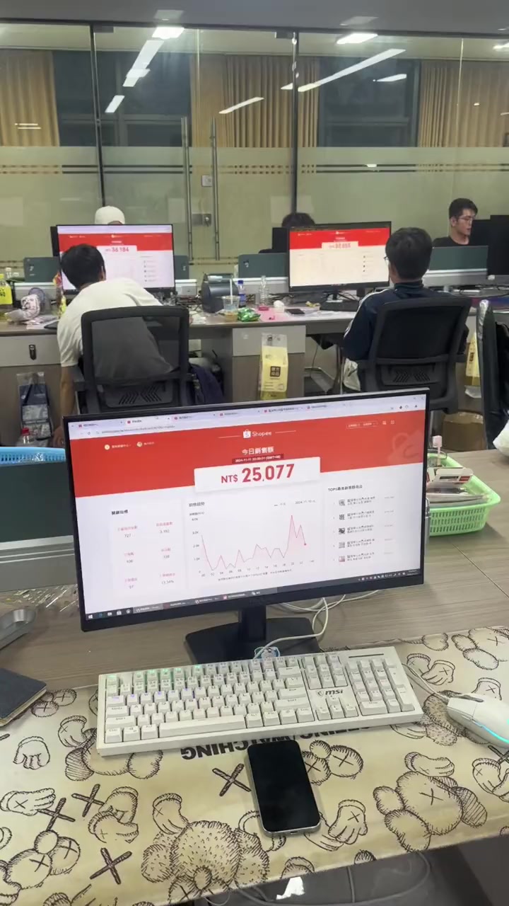 虾皮台湾电商，双11业绩达标，全体同事，电竞酒店安排上！