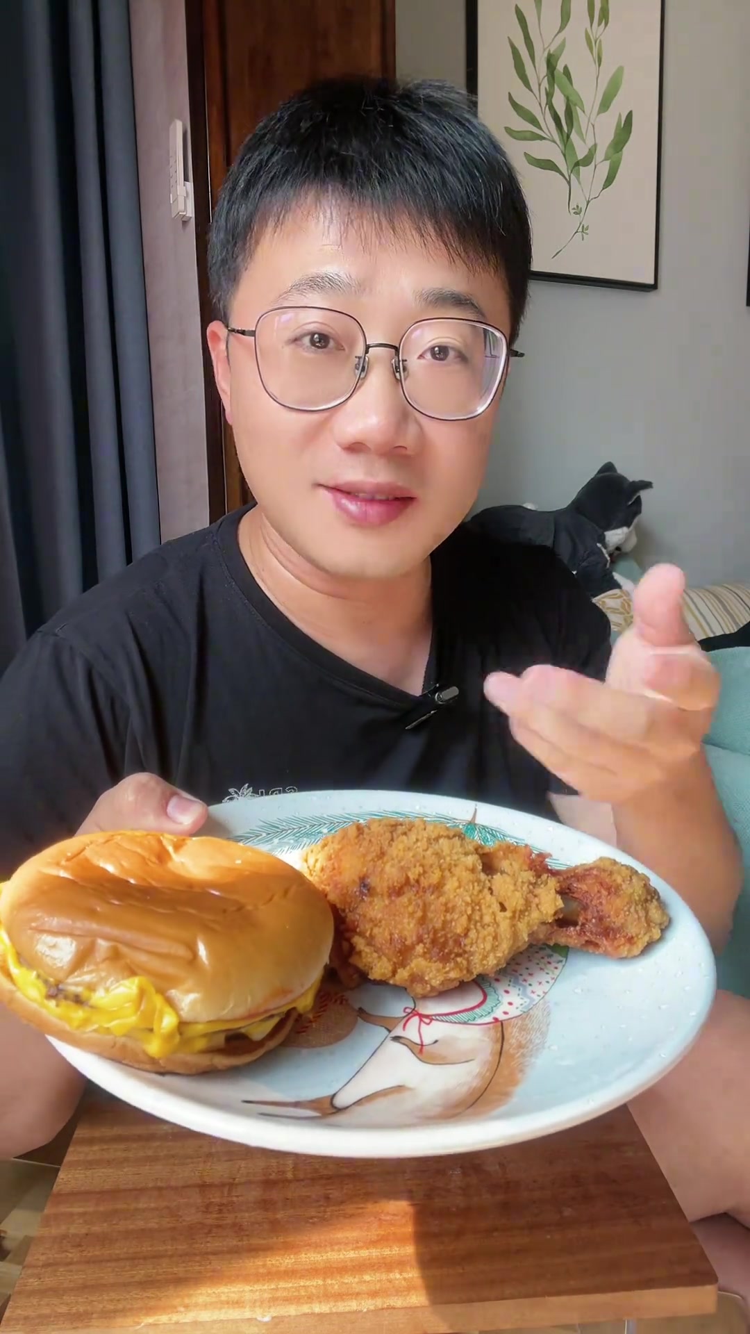 双吉汉堡配炸鸡腿，控糖饮食实测分享