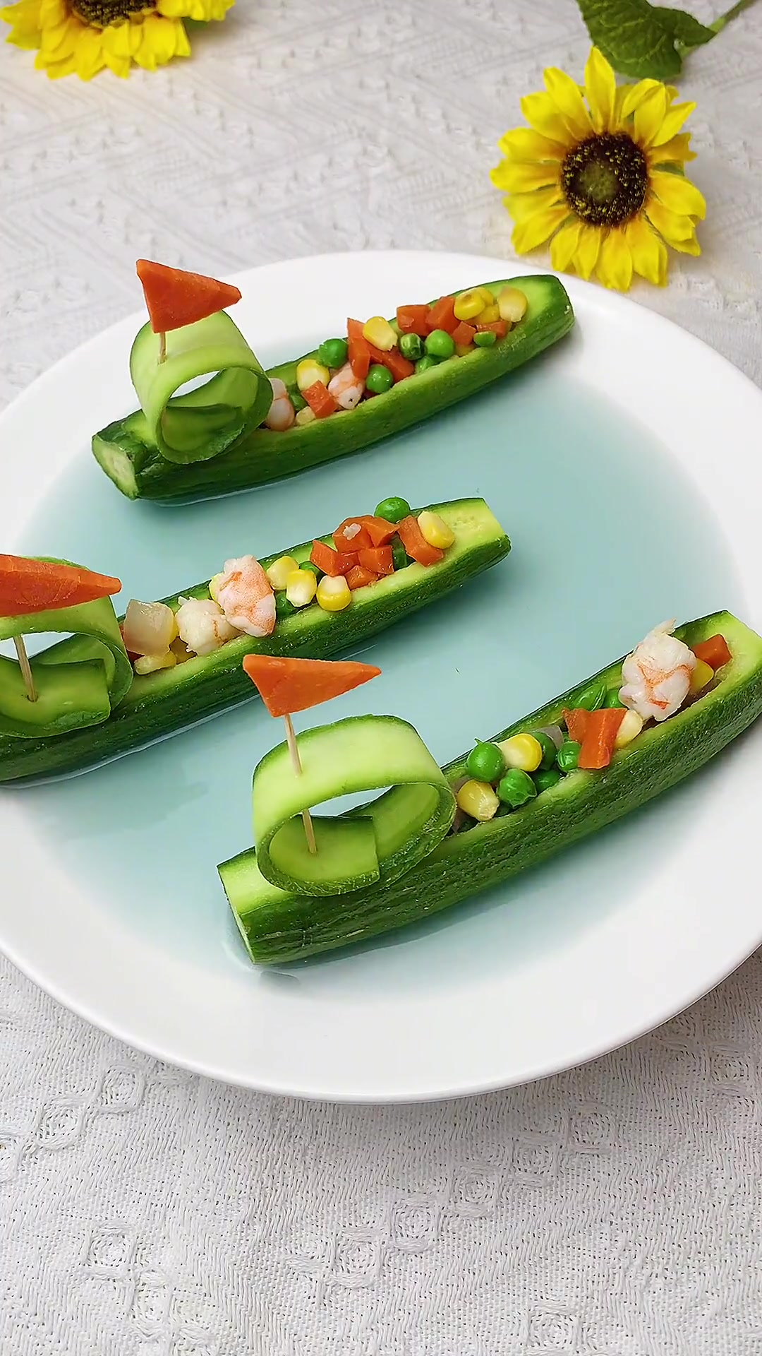 一帆风顺黄瓜船，创意菜哄娃吃蔬菜