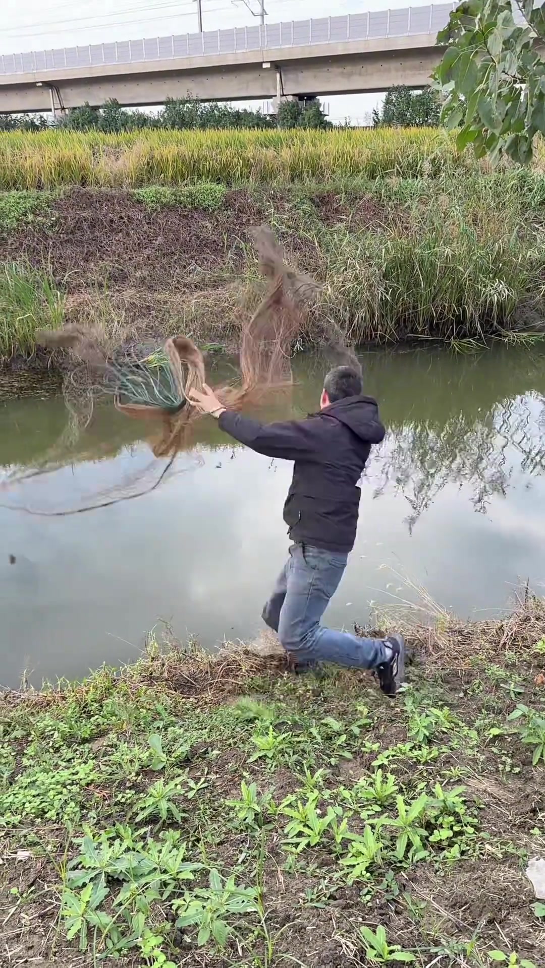 应网友要求撒网捕鱼，收获还不错