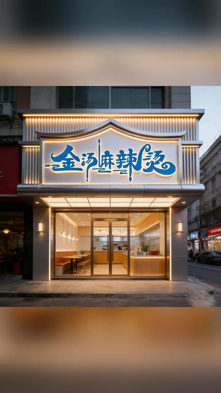 麻辣烫门头效果图设计，麻辣烫招牌设计，麻辣烫牌匾设计 麻辣烫门头效果图设计 麻辣烫招牌设计