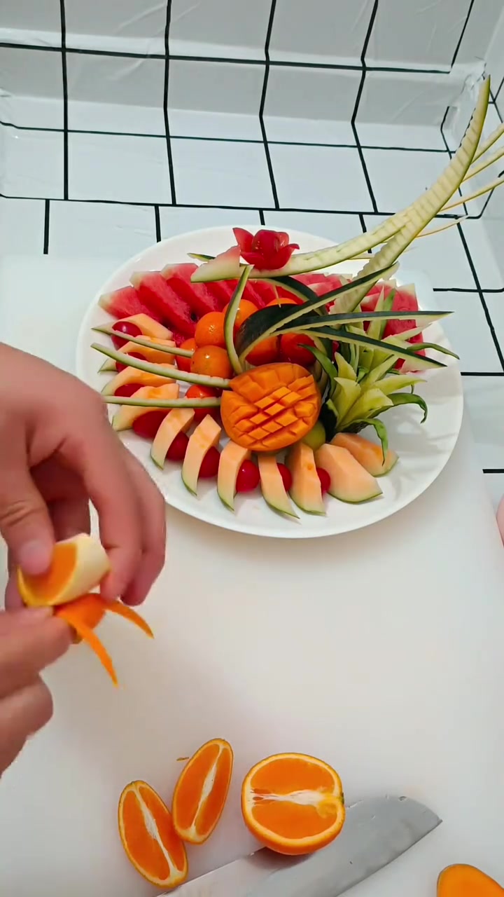 水果拼盘教学来了