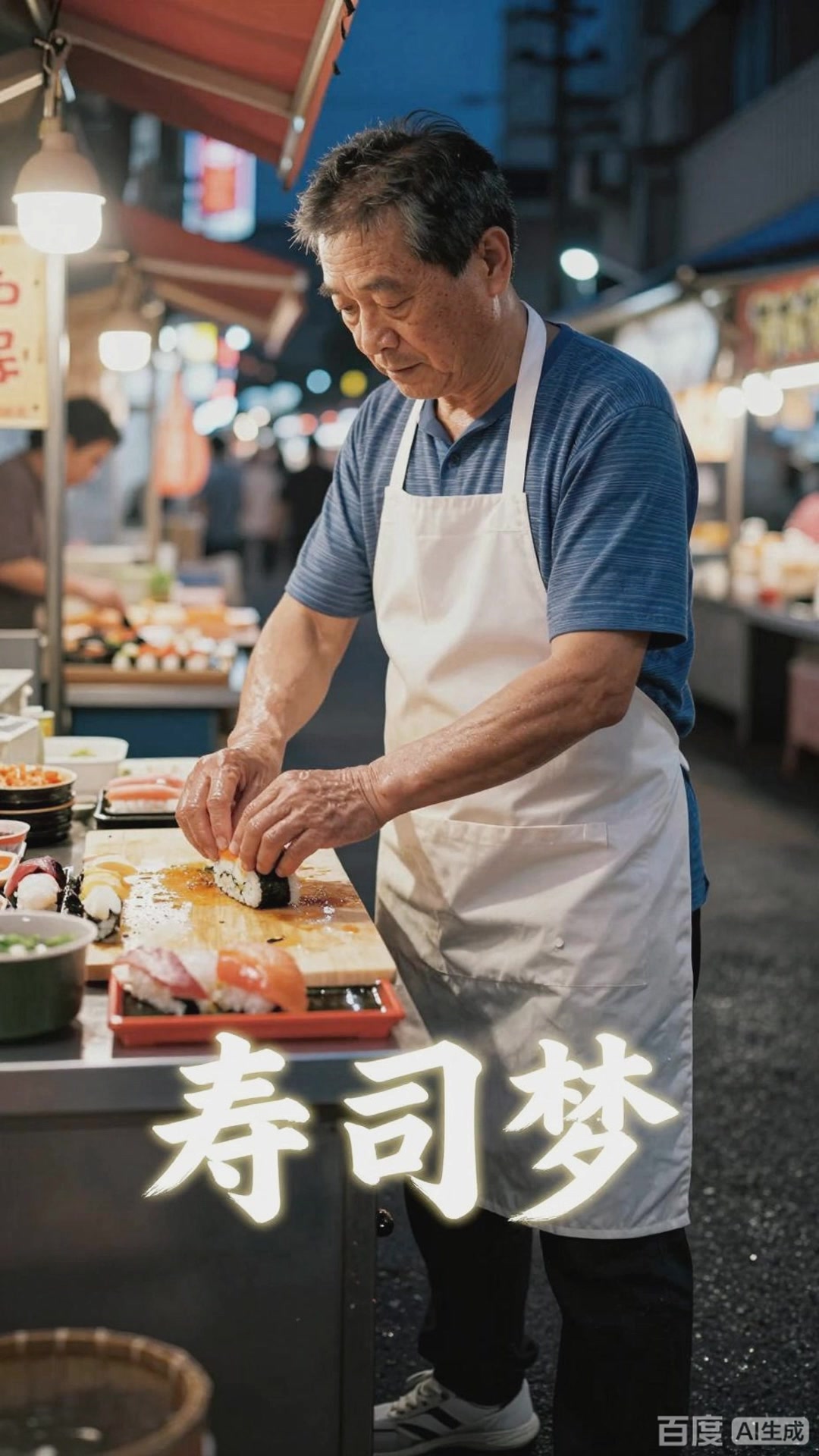 小贩学做寿司，新鲜美味，开起寿司店
