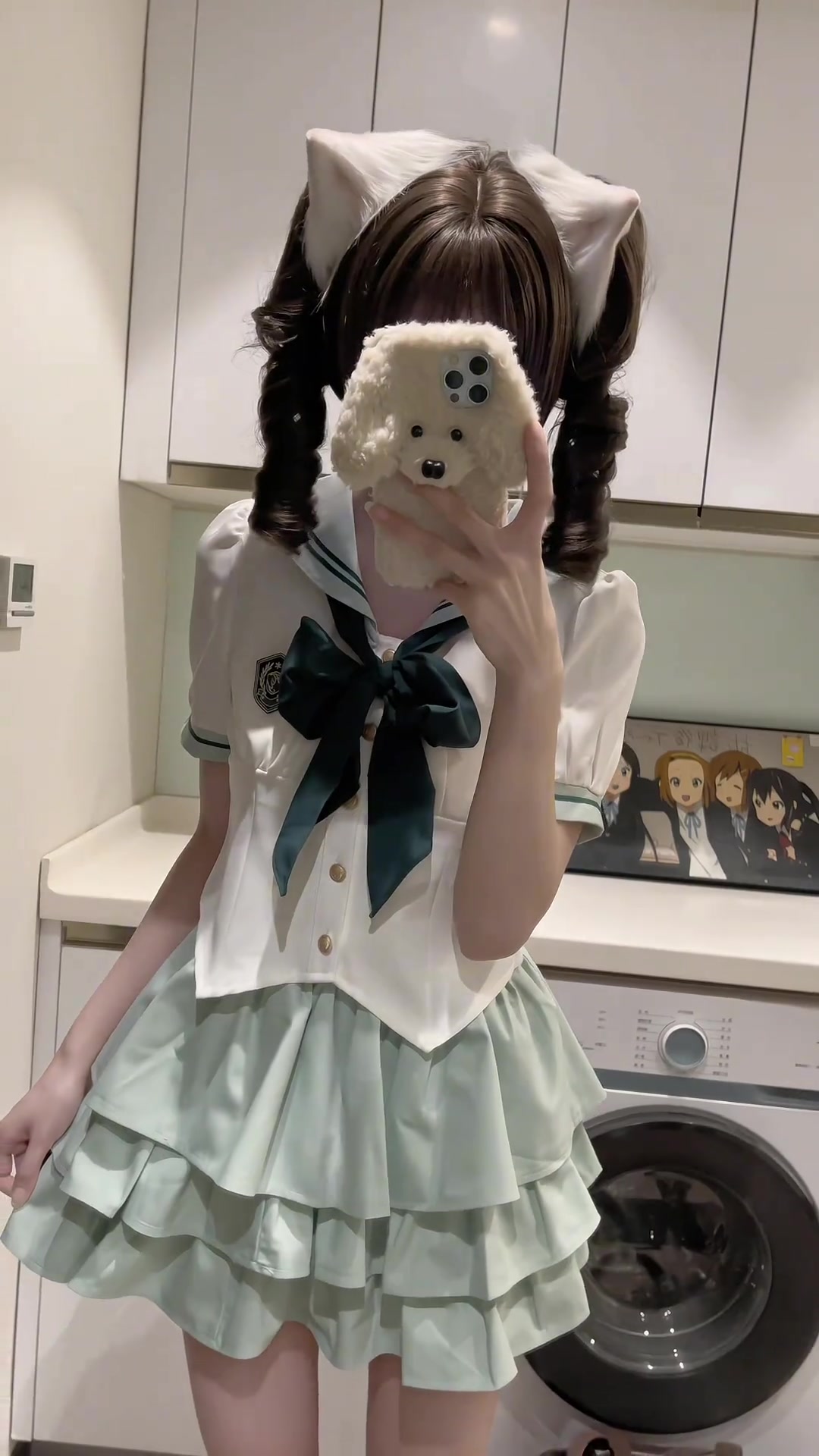 蛋糕裙穿搭分享，甜妹风格与JK制服搭配