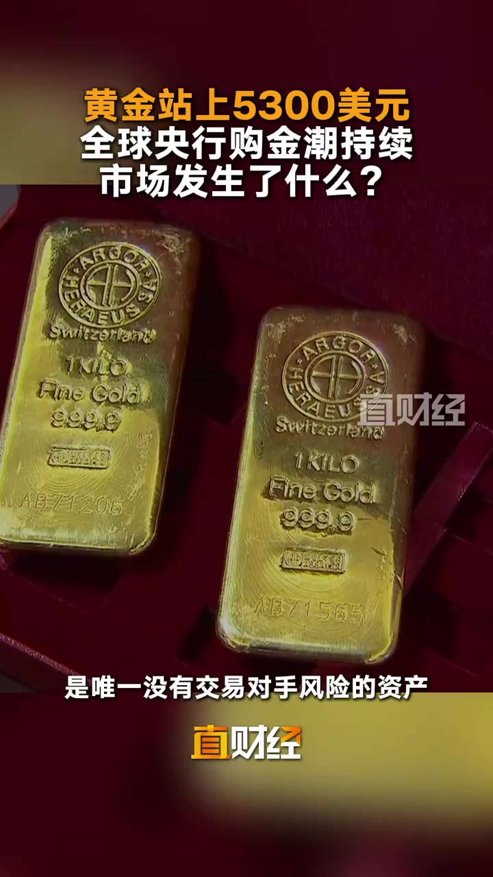「黄金站上5300美元 全球央行购金潮持续 市场发生了什么？」近日，美国纽约商品交易所黄金