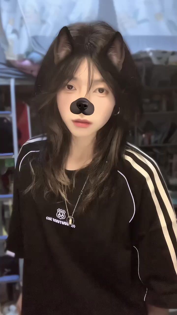 鲻鱼头短发女生开门，少年感拉满