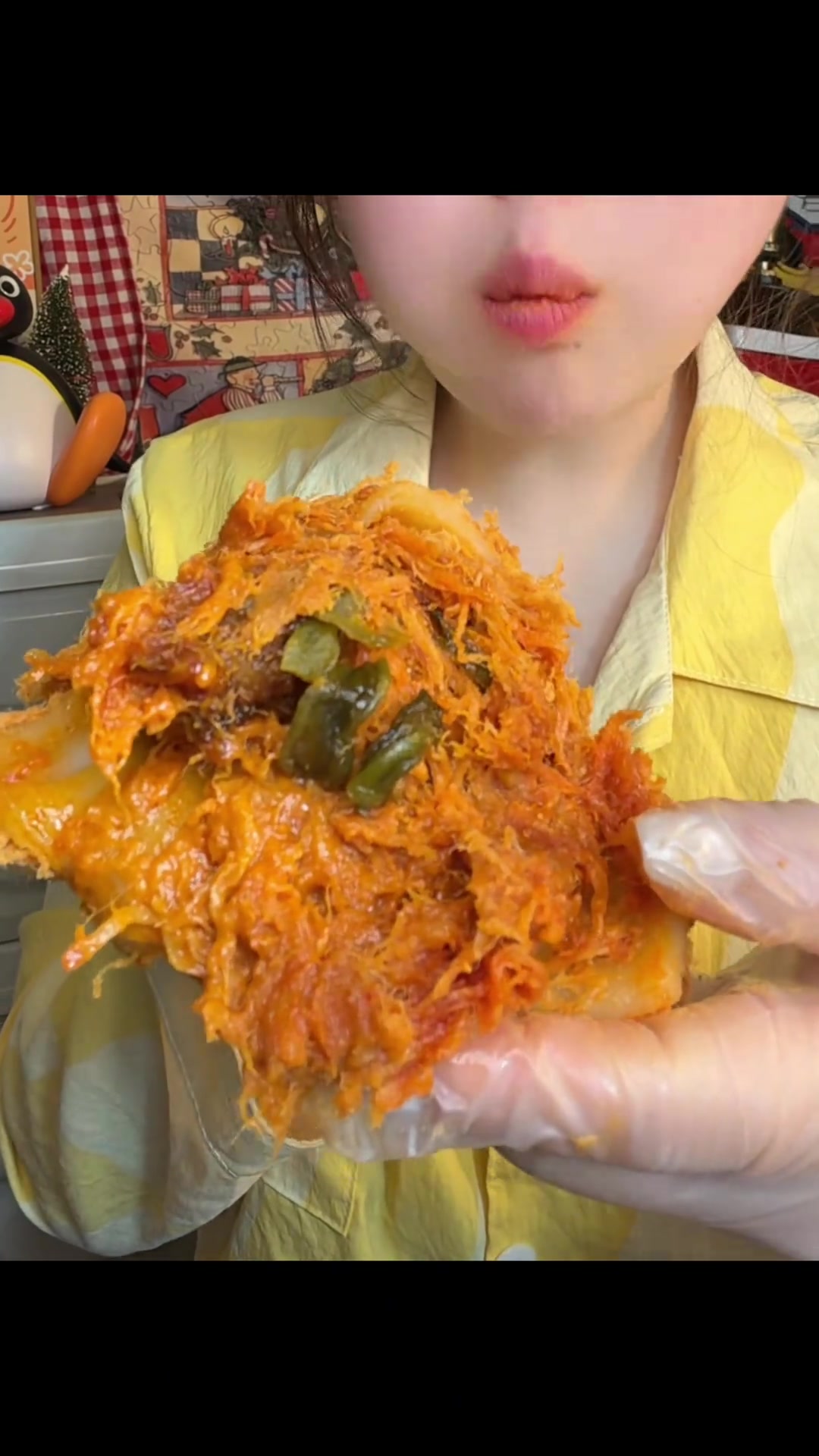 贡菜掌中宝，肉松大包子，深夜偷吃太香了！