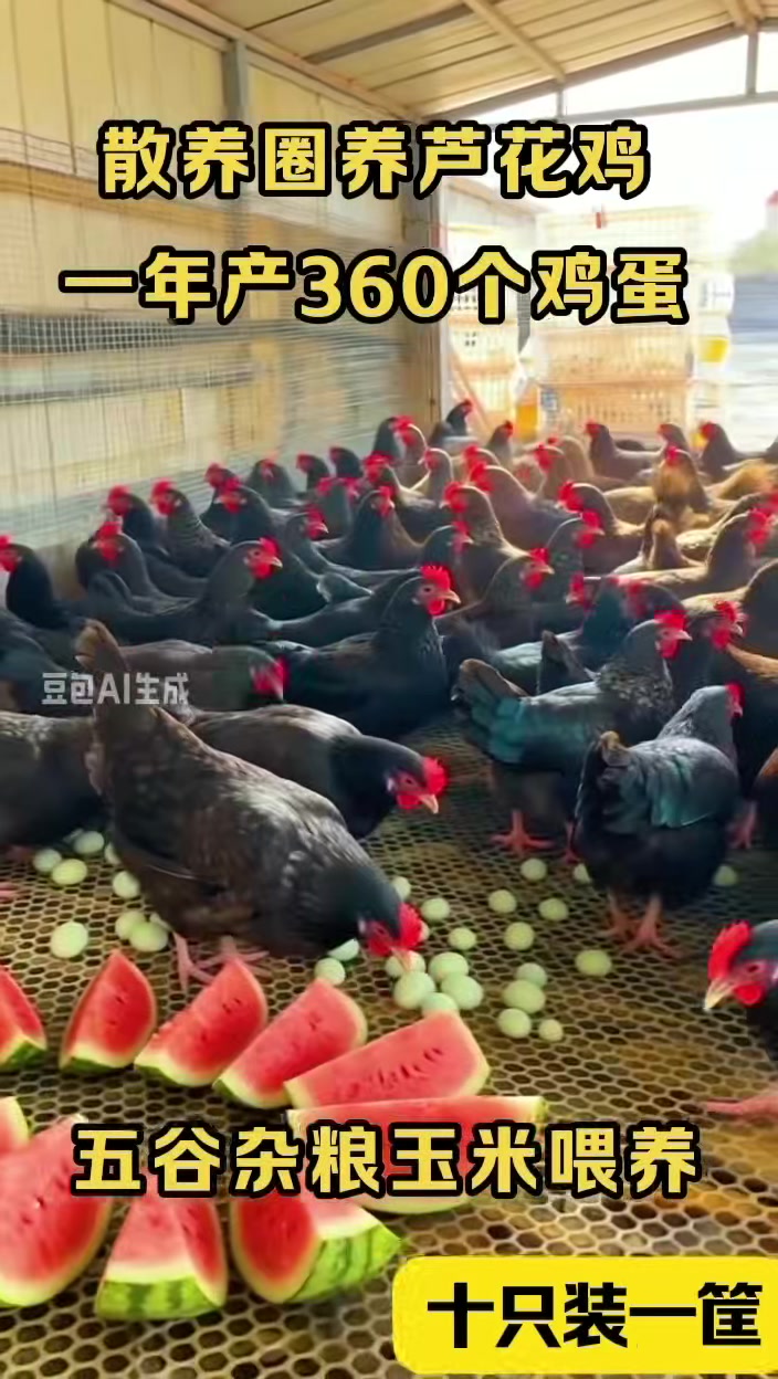 绿壳蛋的芦花鸡年产带280枚左右